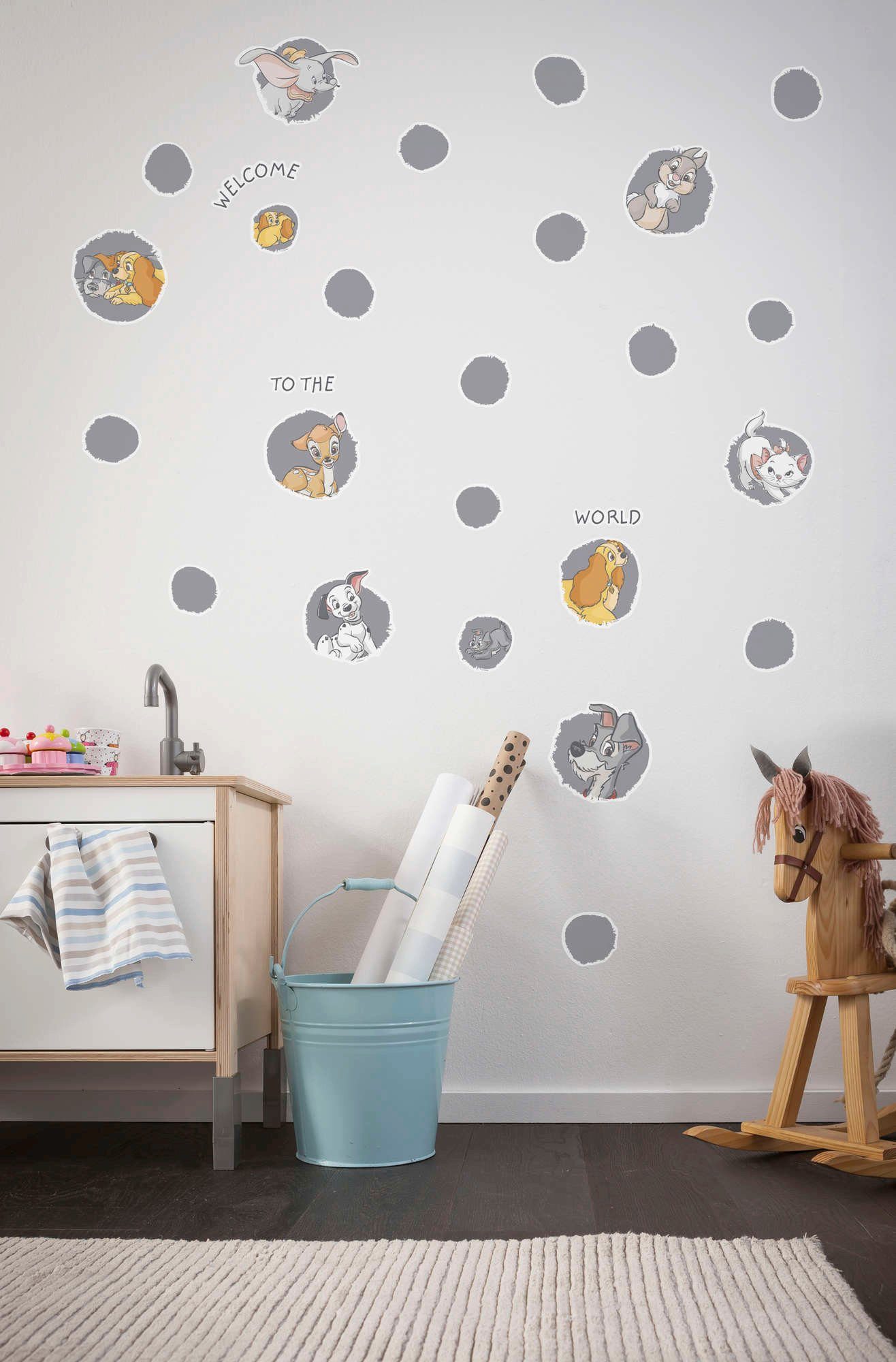 Komar Wandfolie A simple Start - afm. 100 x 70 cm zelfklevend, wandstickers, kinderkamer (28-delig)