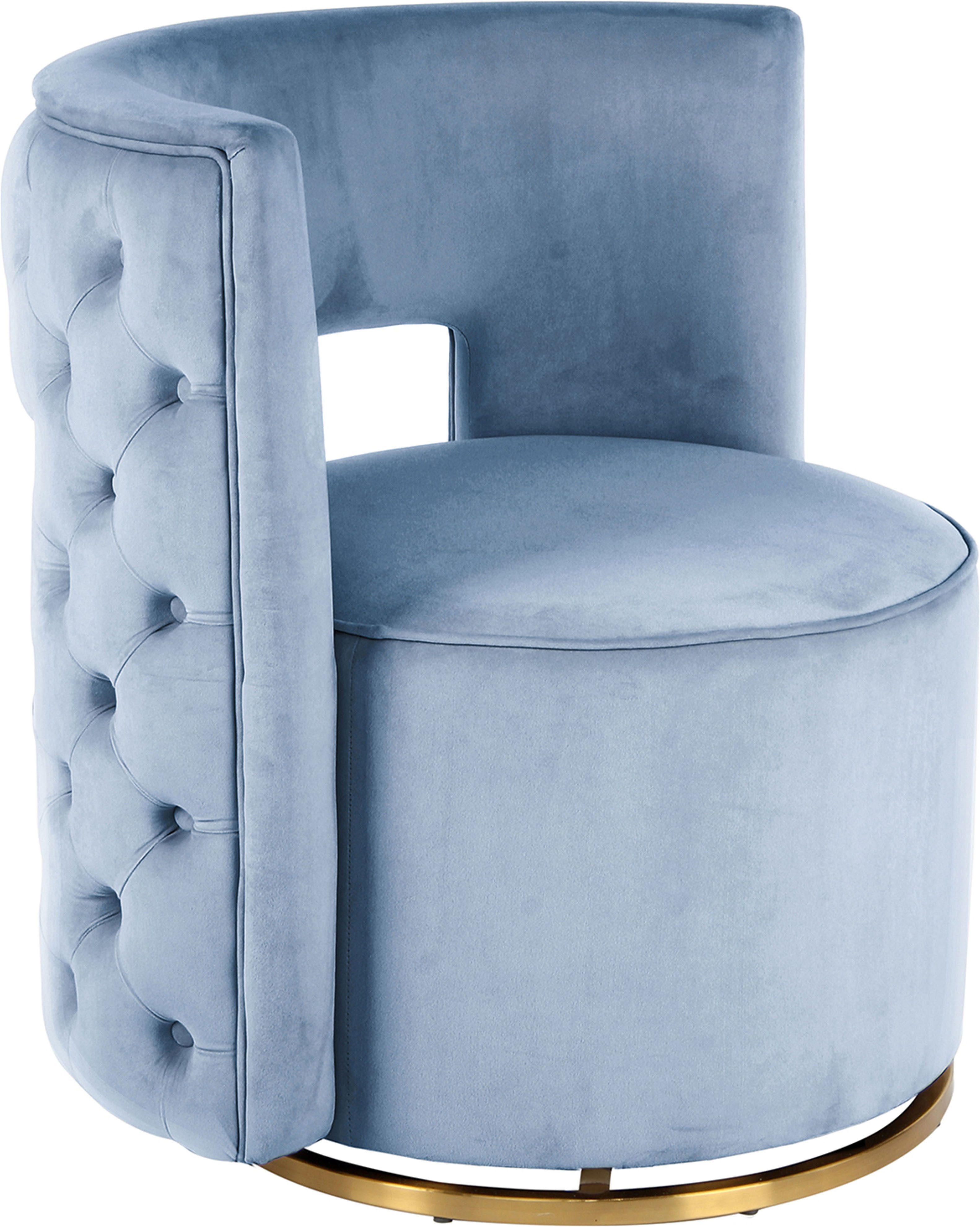 Kayoom Fauteuil Draaistoel Beverly 125, draaibaar, frame van staal, fluweelachtige oppervlakte (1 stuk)