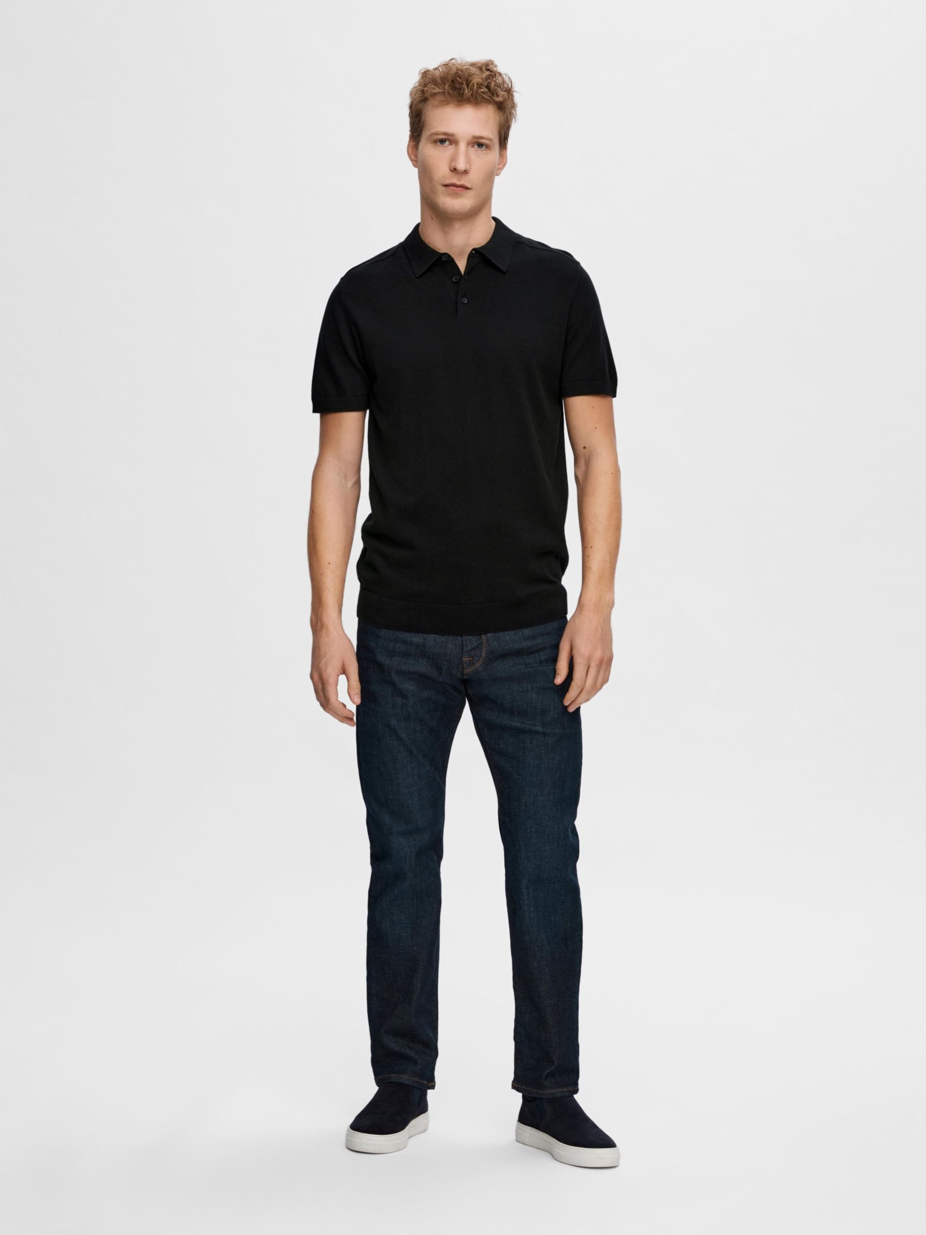 SELECTED HOMME Poloshirt SLHBERG SS KNIT POLO NOOS