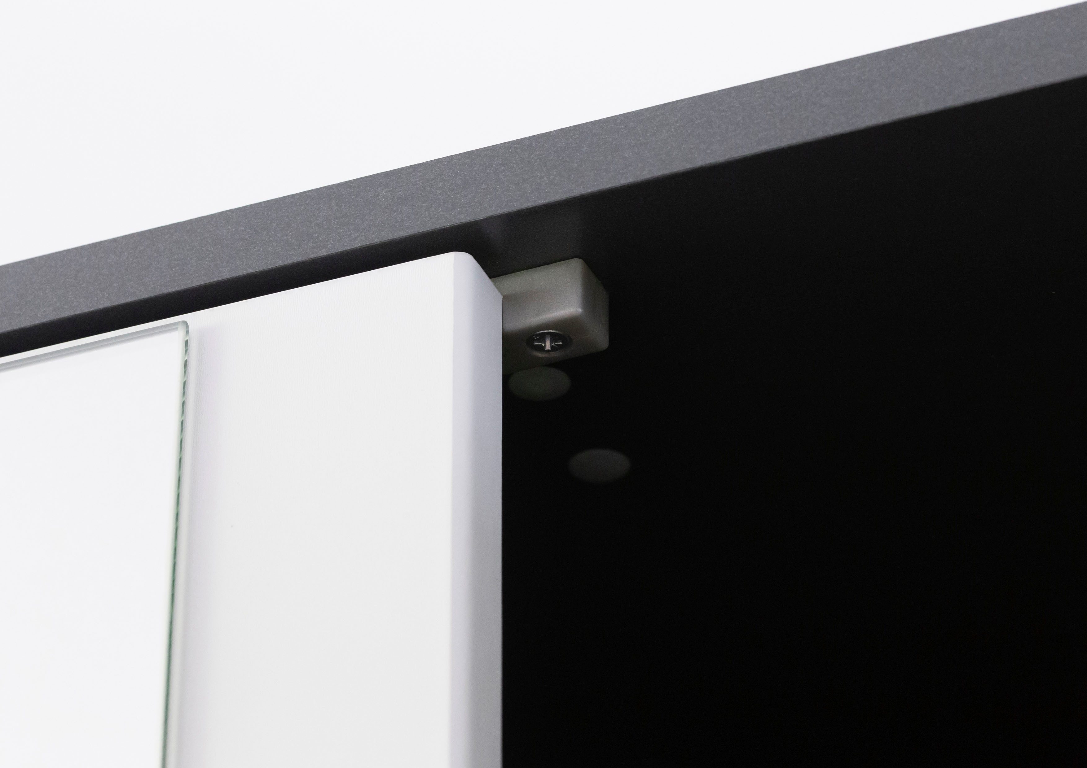 rauch Draaideurkast Kledingkast Kast Garderobe Wasmand NAGATA met Spiegel und modernen stangengriffen in graumetallic topseller made in germany