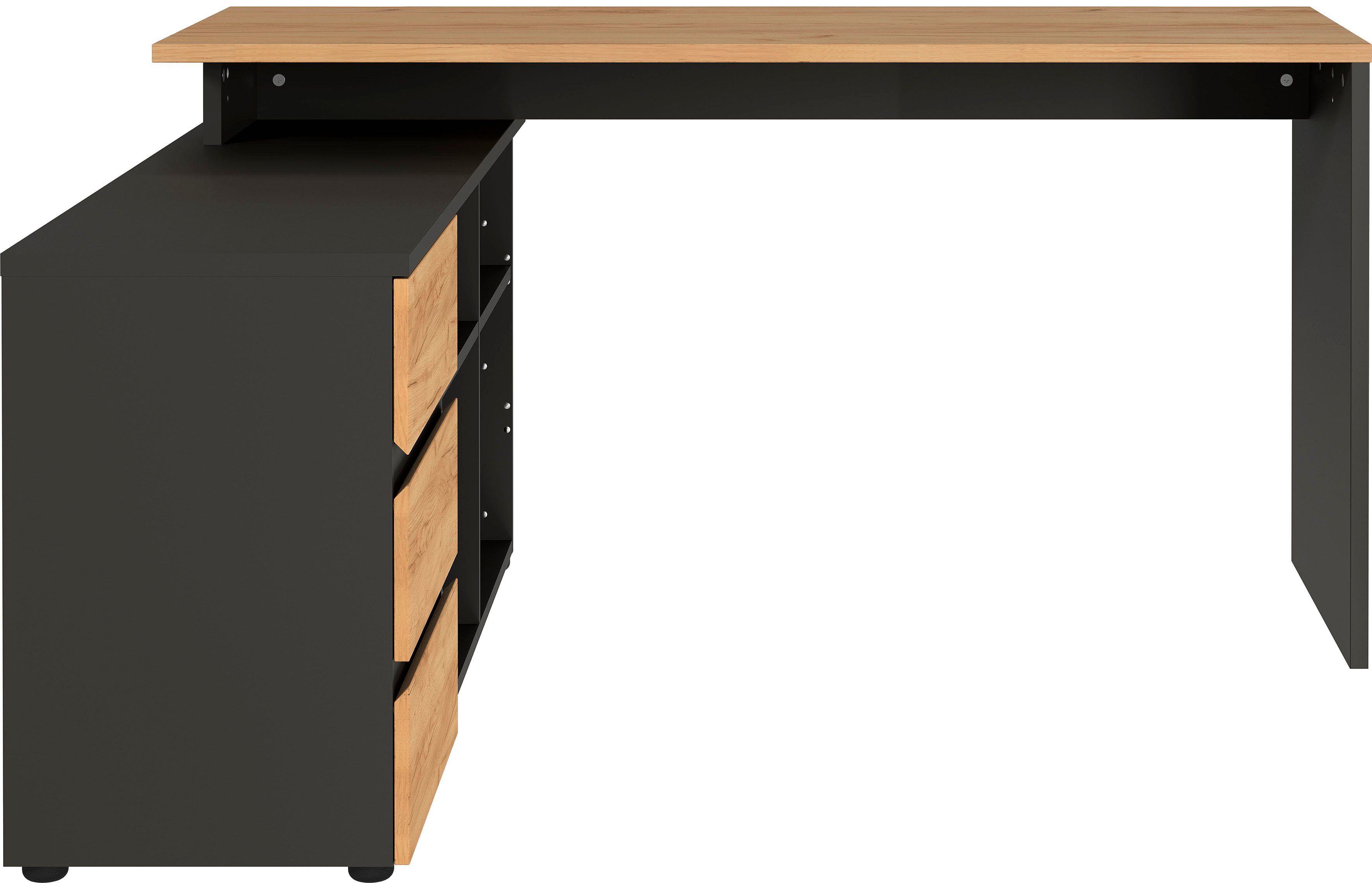 GERMANIA Hoekbureau GW-Lissabon hoekbureau met geïntegreerd dressoir, rechts of links te monteren