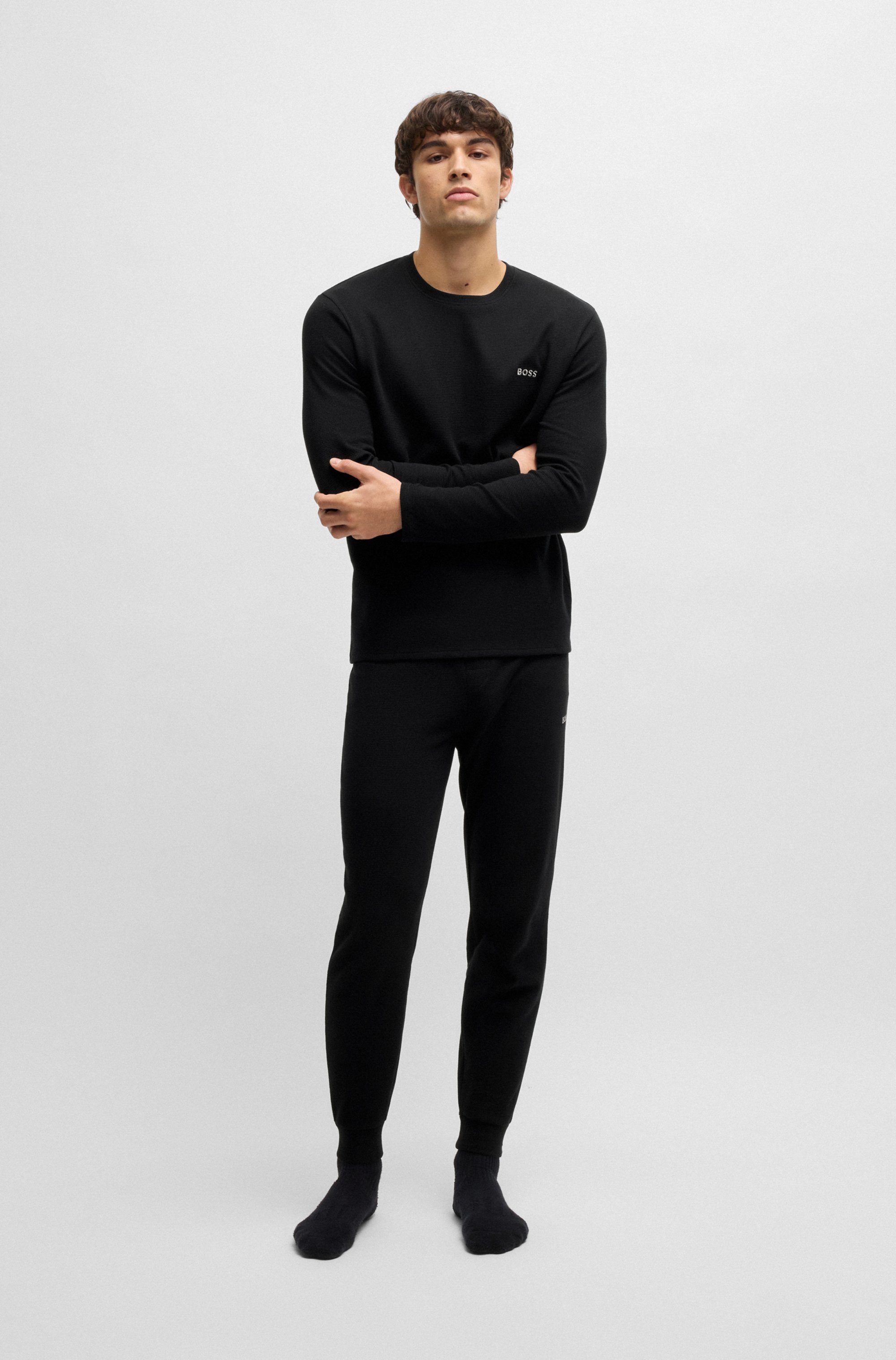 BOSS Pyjamabroek Waffle Pants Cuf