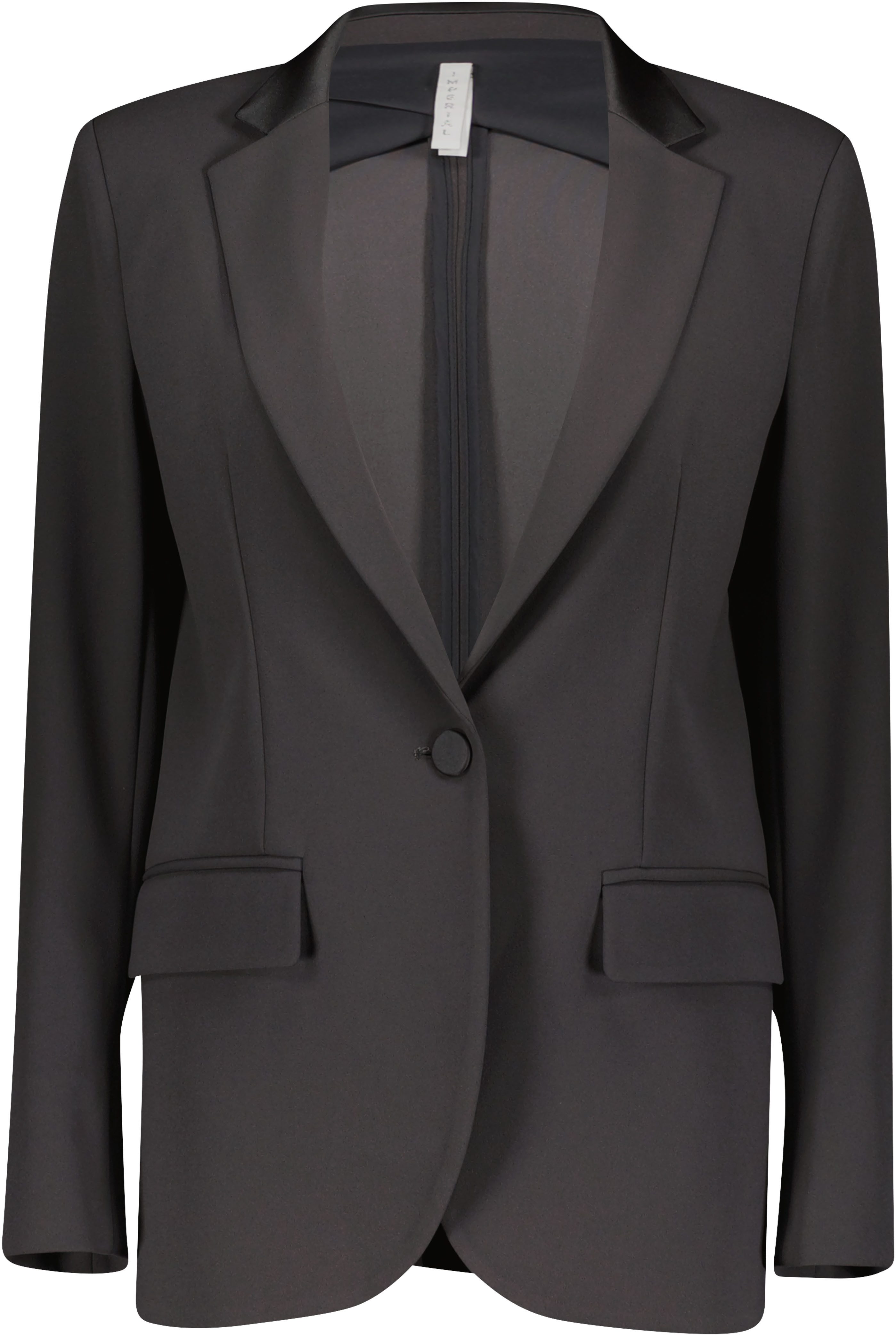 IMPERIAL Lange blazer met satijnen details en stretch