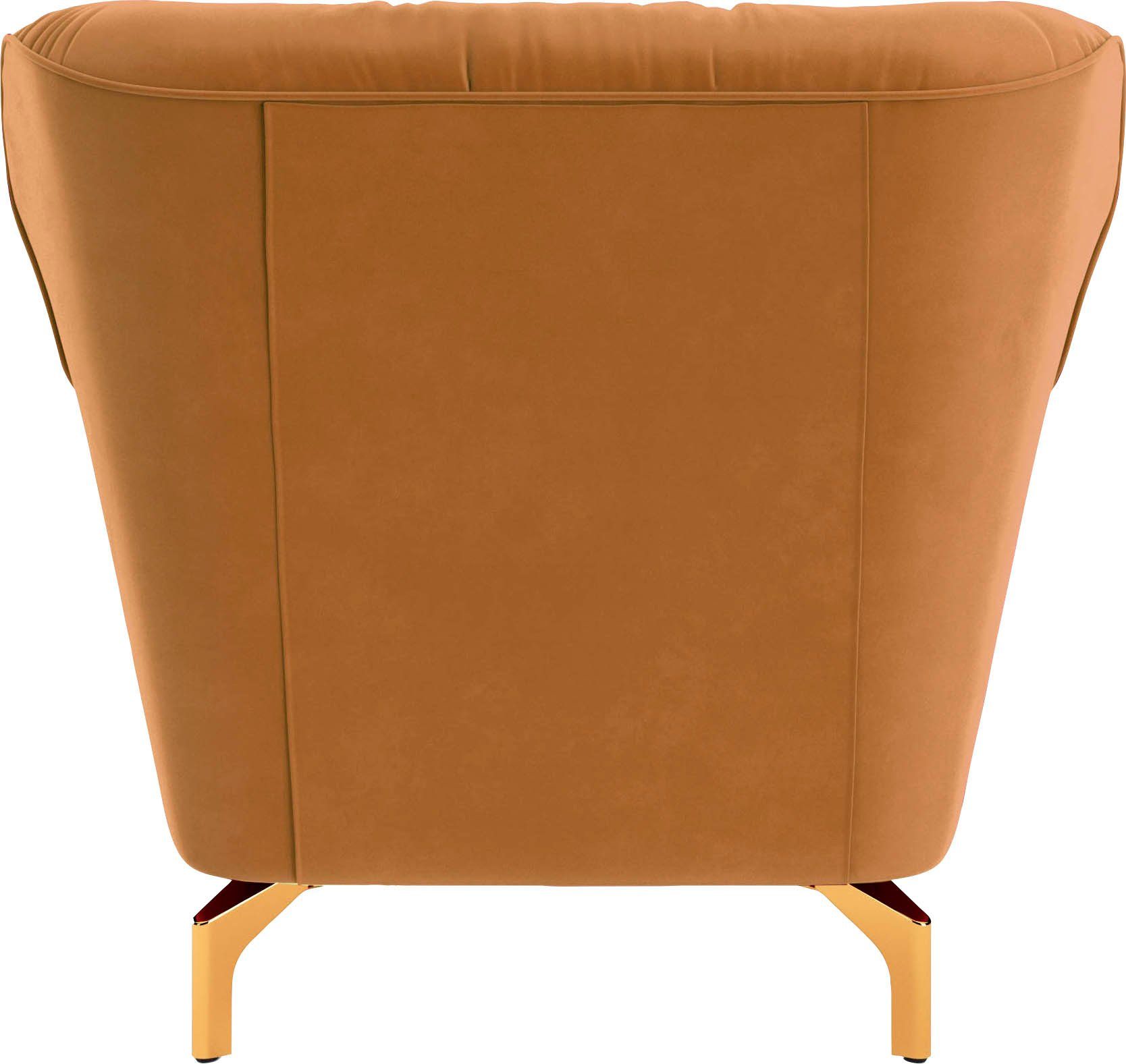 sit&more Fauteuil Orient 3 inclusief 1 sierkussen met strassteentjes, goudkleurige metalen poten