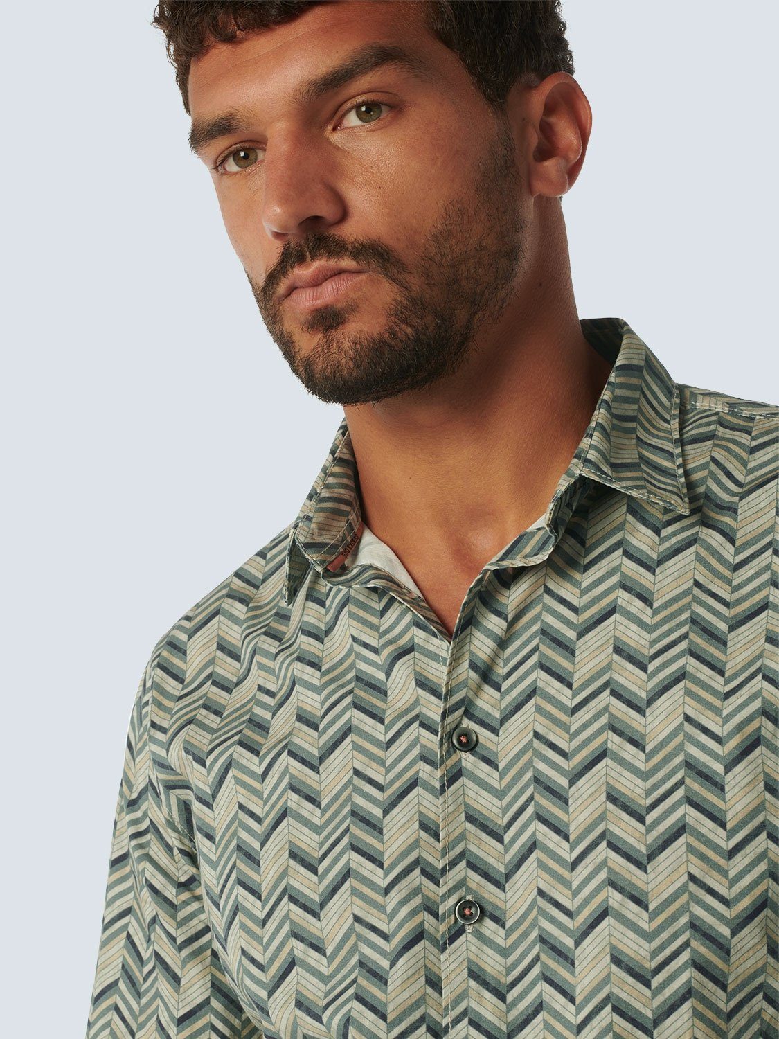 NO EXCESS Overhemd met lange mouwen met alloverprint en stretch