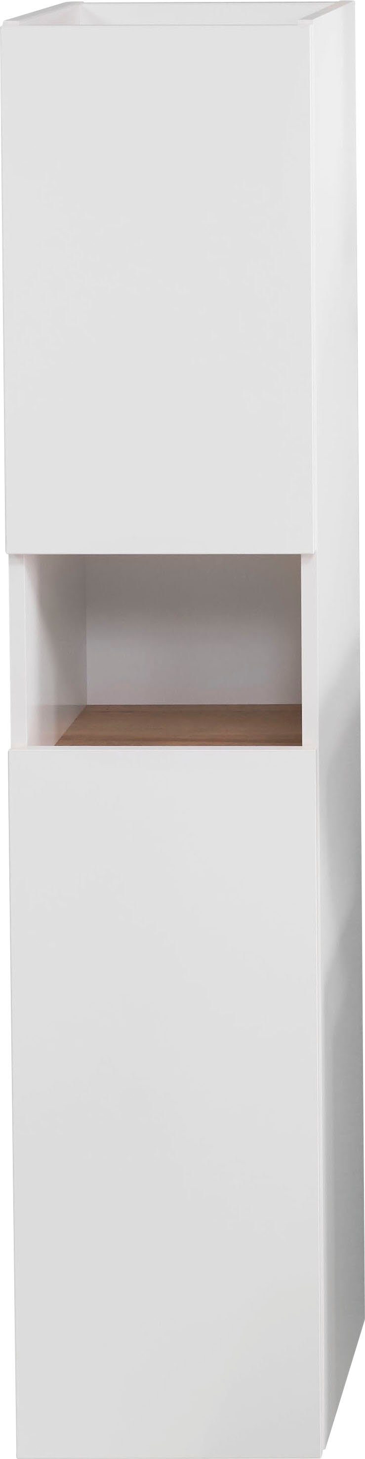 Saphir Halfhoge kast Quickset 947 Badkamermeubel, 30 cm breed, 2 deuren, 1 nis Badkamer-halfhoge kast inclusief deurdemper, glanzend wit, greeploos