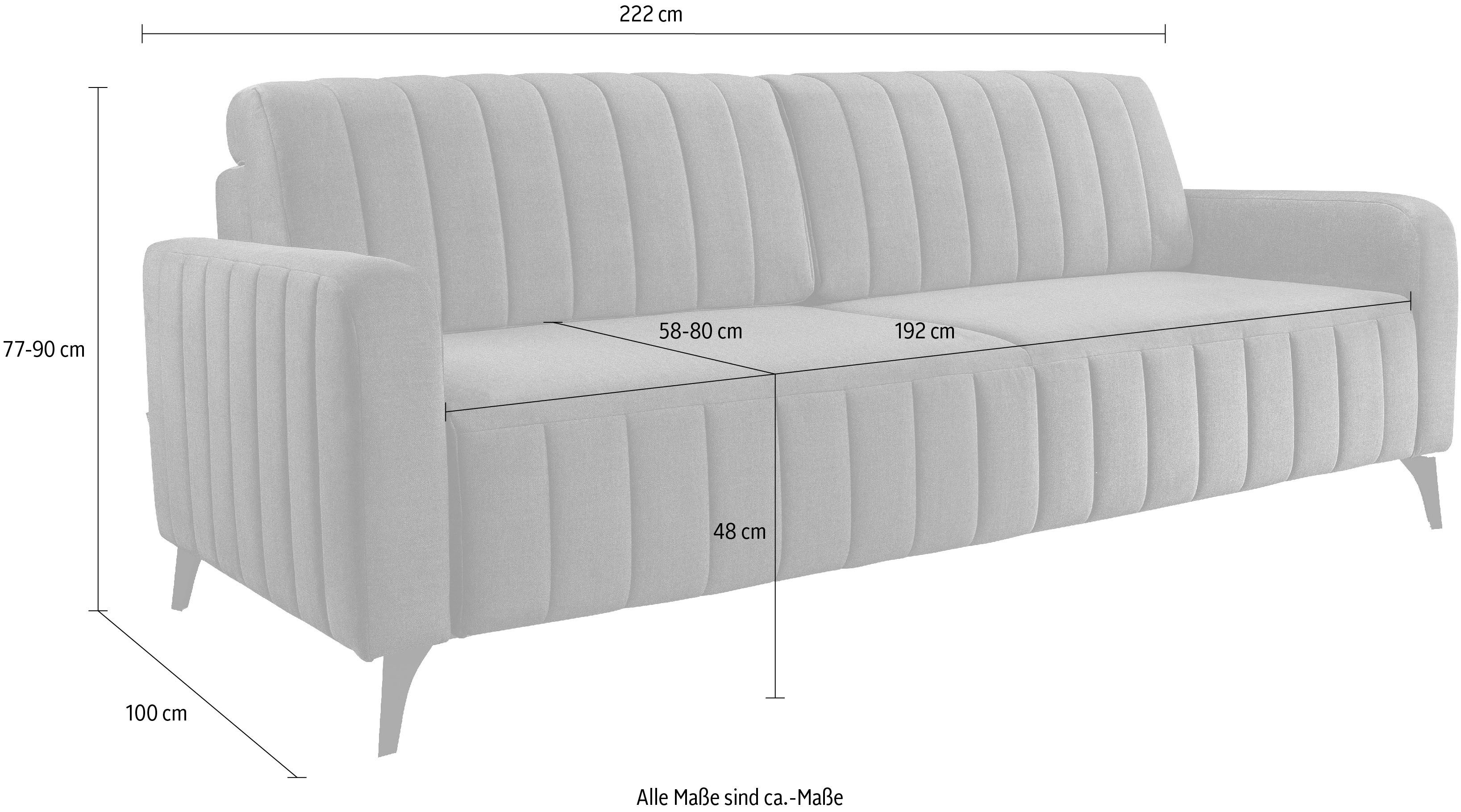 exxpo - sofa fashion 3-zitsbank Grande, hoogwaardige slaapbank van microvelours met slaapbank functie en bedbox, comfortabele binnenvering