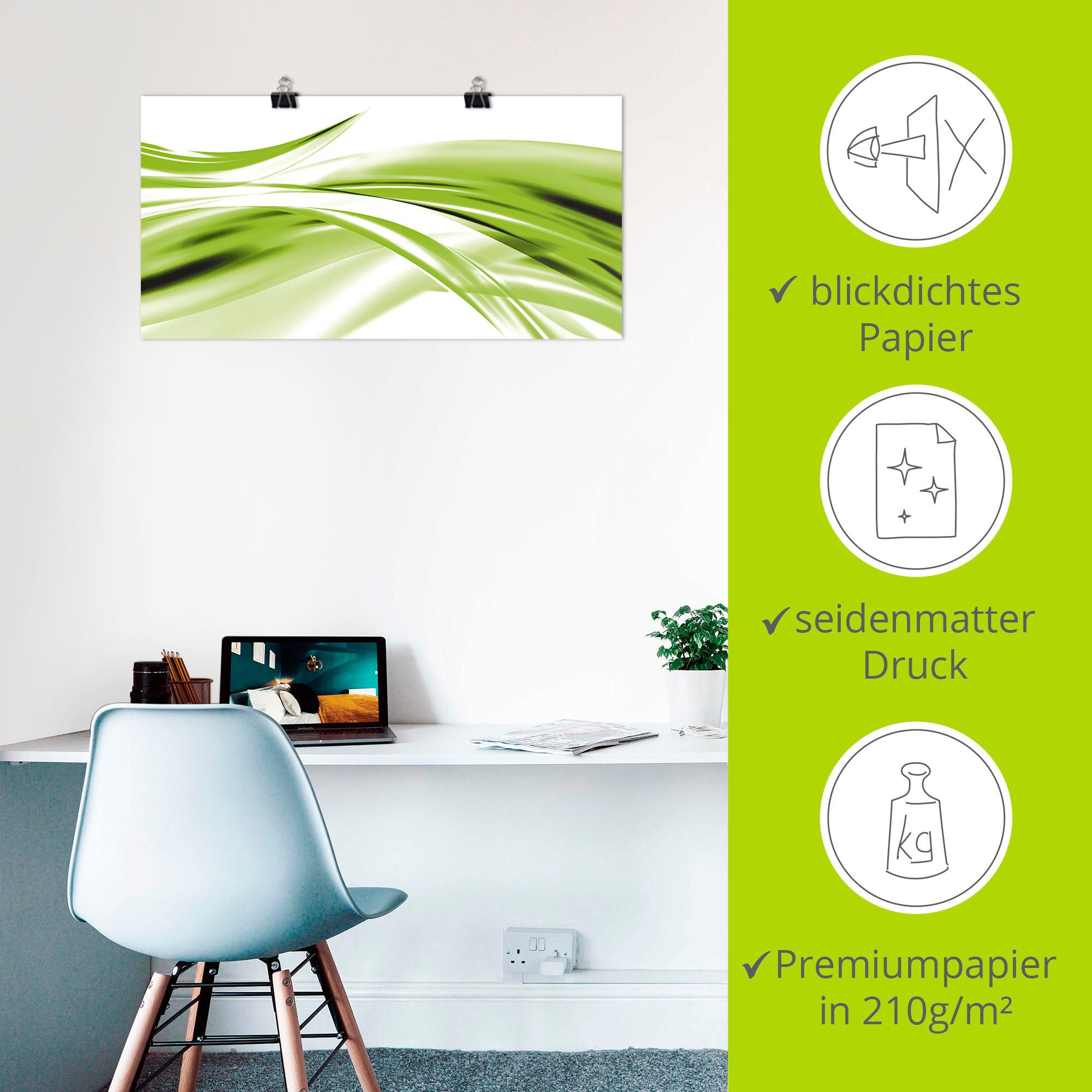 Artland Artprint Mooie golf - abstract als artprint van aluminium, artprint voor buiten, artprint op linnen, poster in verschillende maten. maten