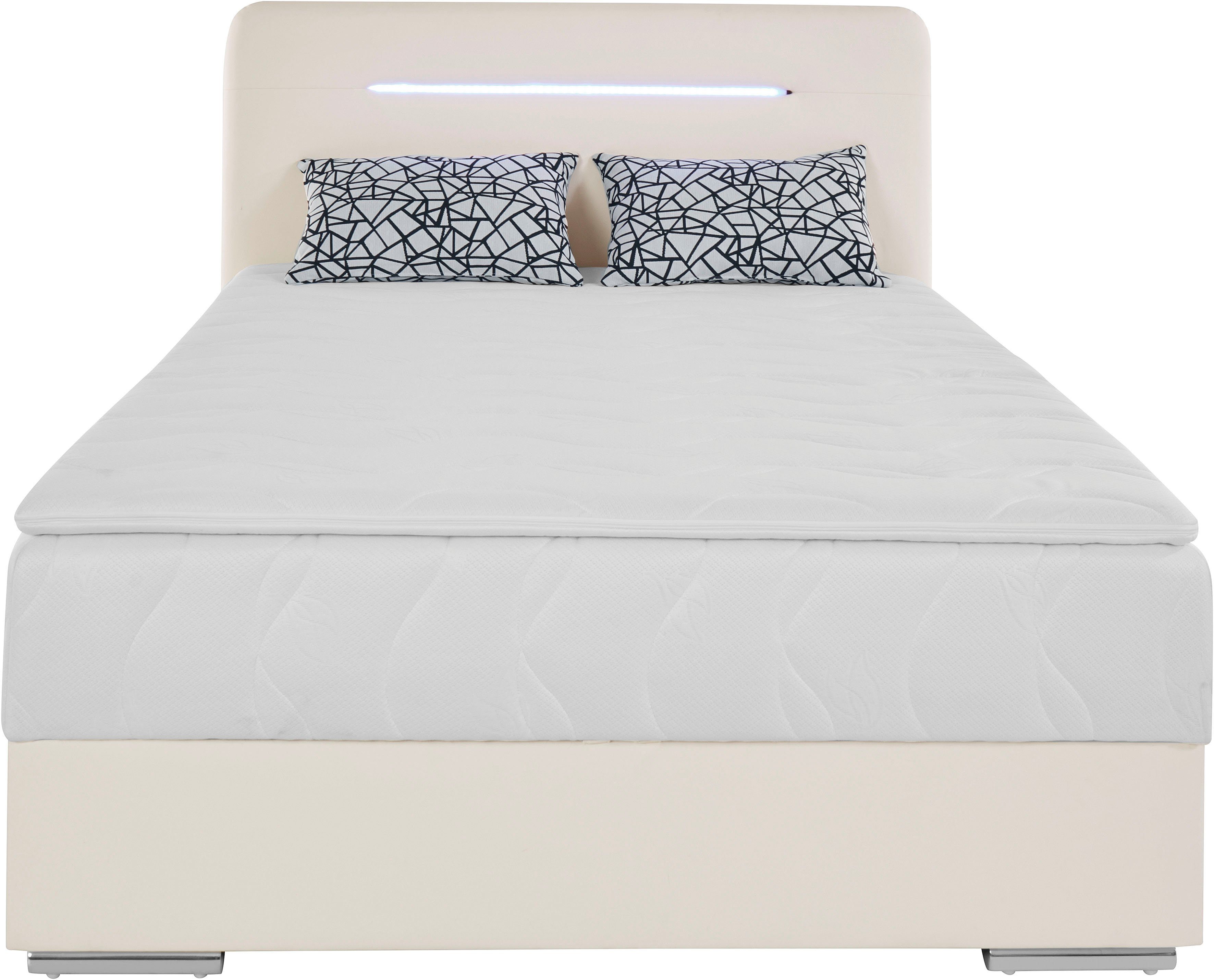 COTTA Boxspring Lighstar inclusief ledverlichting, topmatras, bedkist en sierkussen