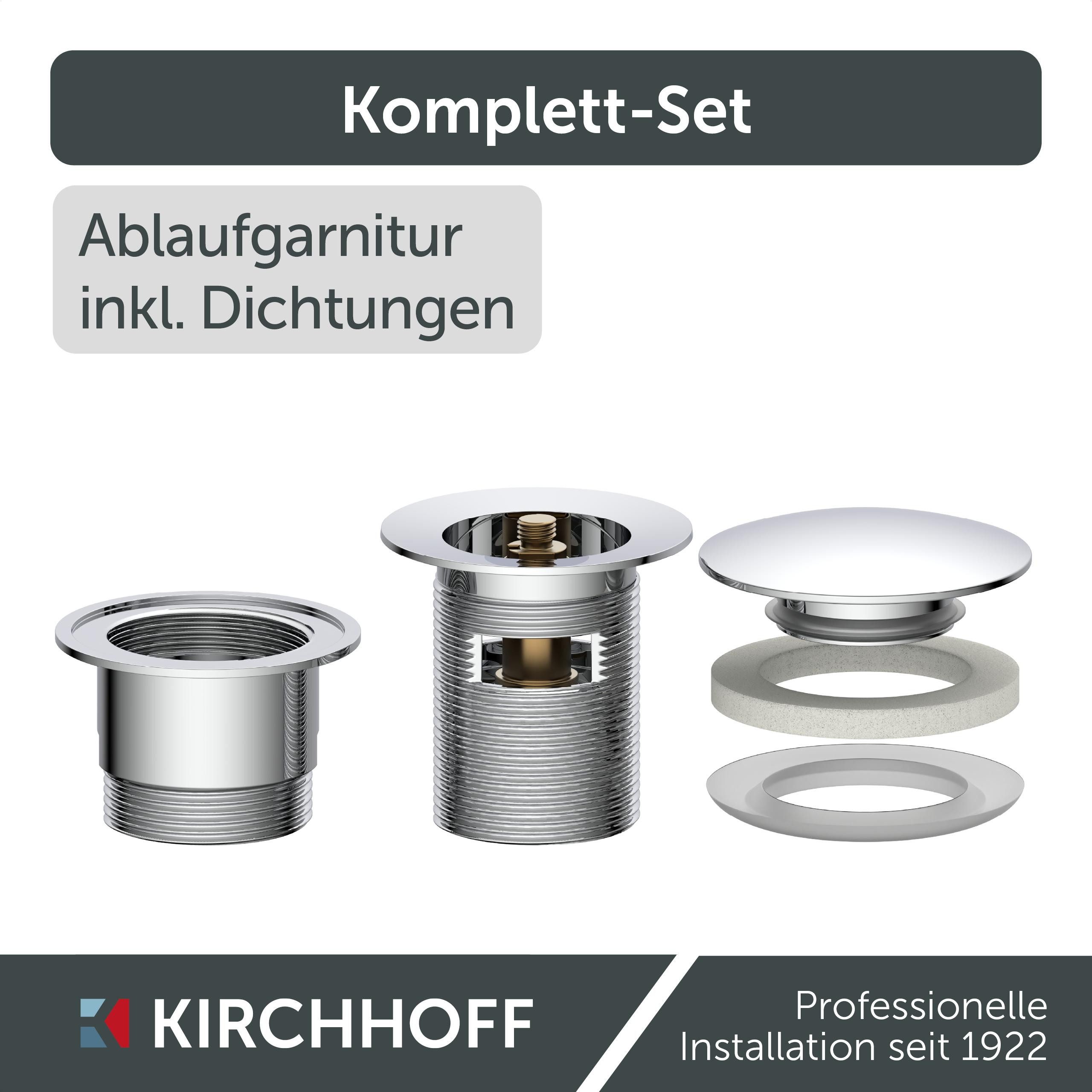 Kirchhoff Doucheafvoer Universele wasbak-overloopset, afvoerstop, chroom