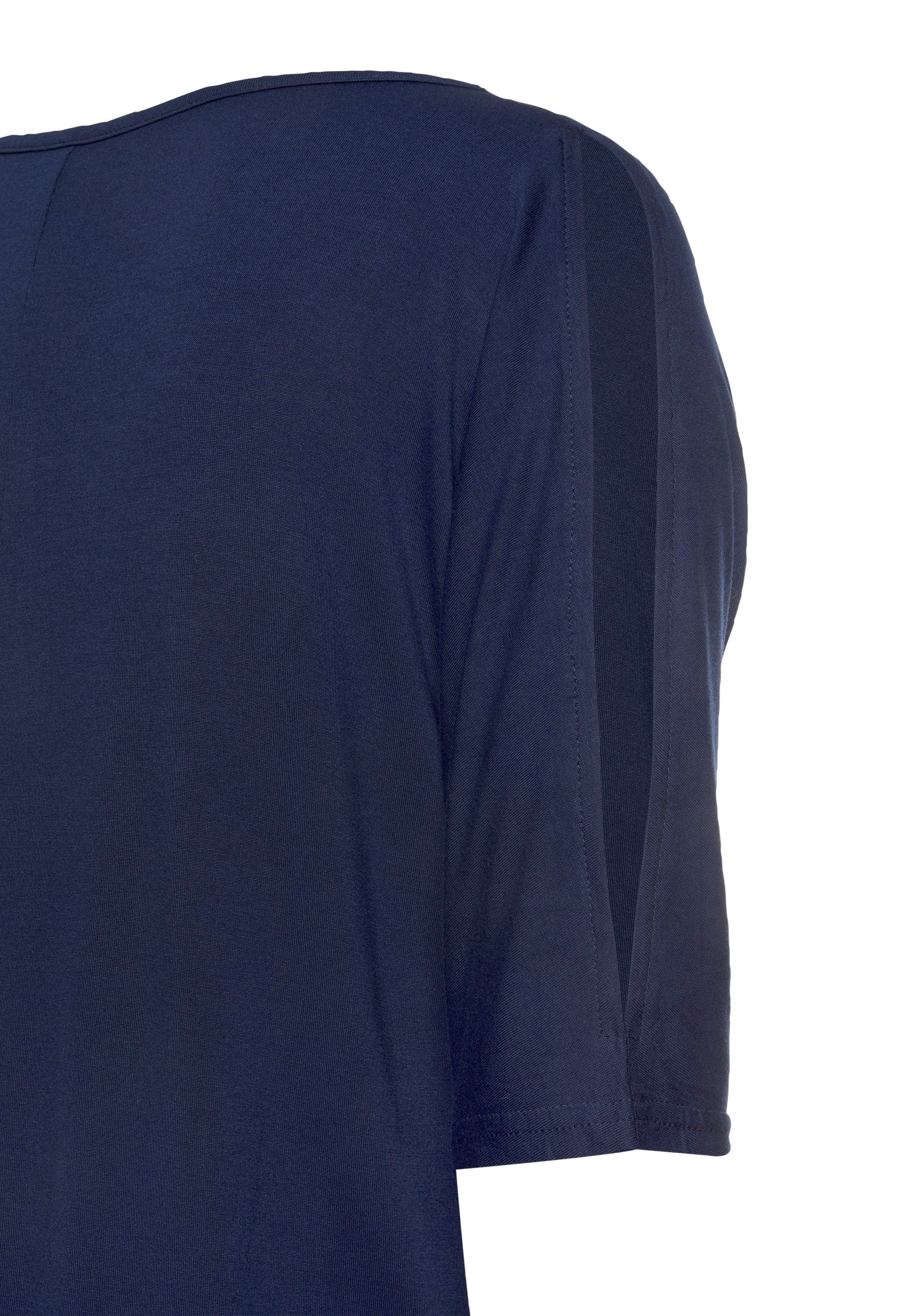 Vivance T-shirt met cut-outs bij de mouwen, shirt met korte mouwen en v-hals, casual