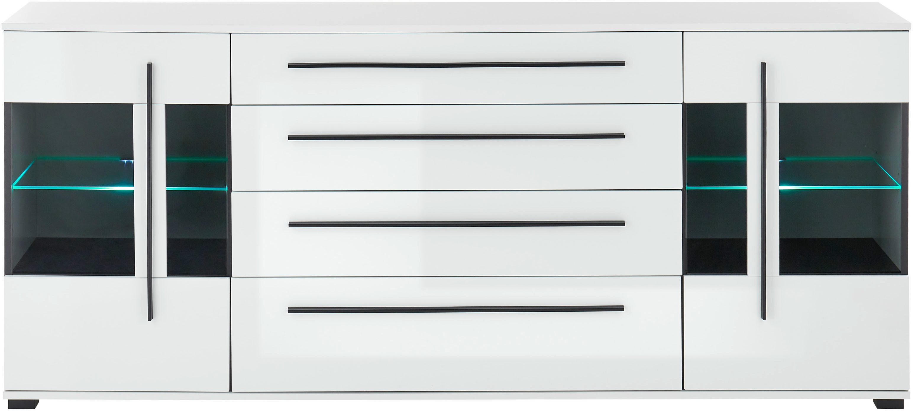 INOSIGN Dressoir Cantara, moderne kast, commode in Eiken Evoke of wit zwarte stanggreep, voldoende opbergruimte, veelzijdig inzetbaar