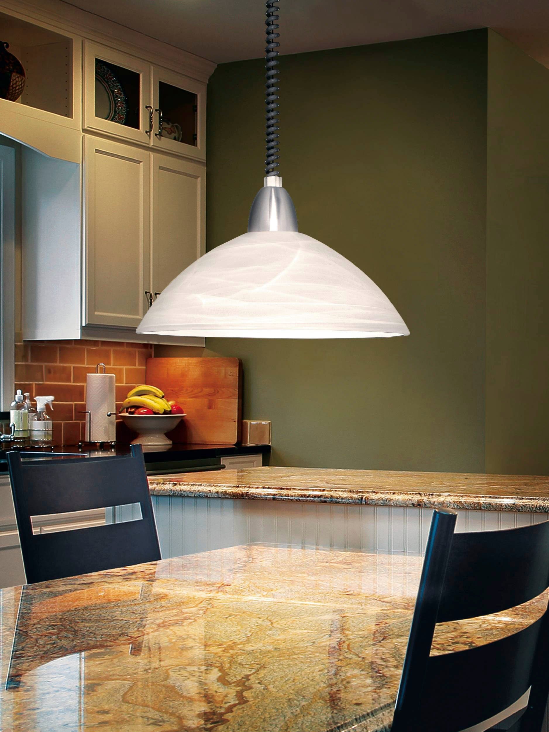 EGLO Hanglamp LORD 2 Hanglamp, spiraalsnoer, in hoogte verstelbaar, keukenlamp, E27, Ø 36 cm (1 stuk)