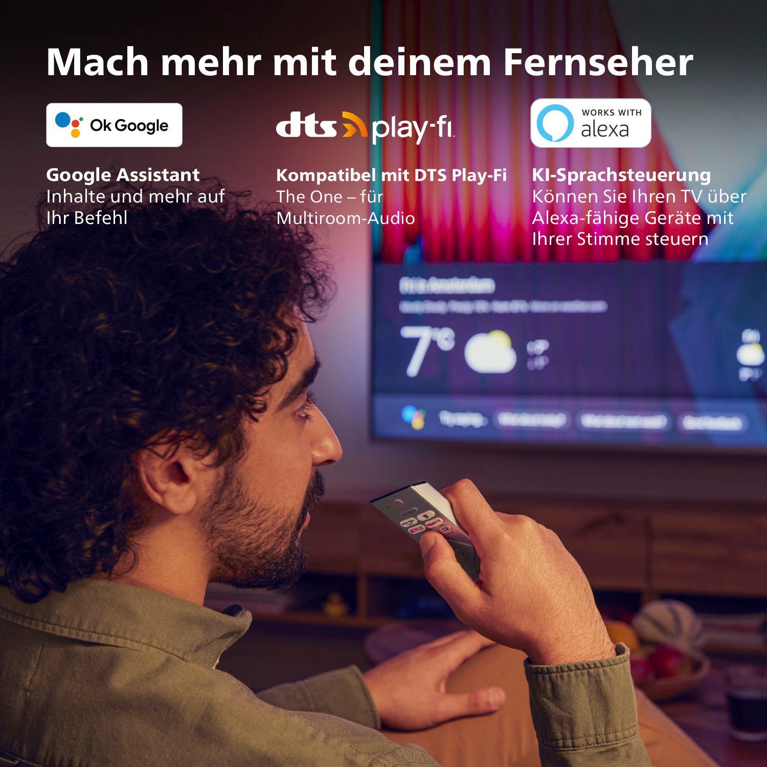 Philips Led-TV 86PUS8807/12, 217 cm / 86", 4K Ultra HD, Android TV - Smart TV - Google TV