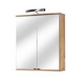 schildmeyer spiegelkast isola breedte 60 cm, 2-deurs, ledverlichting, schakelaar--stekkerdoos, made in germany bruin