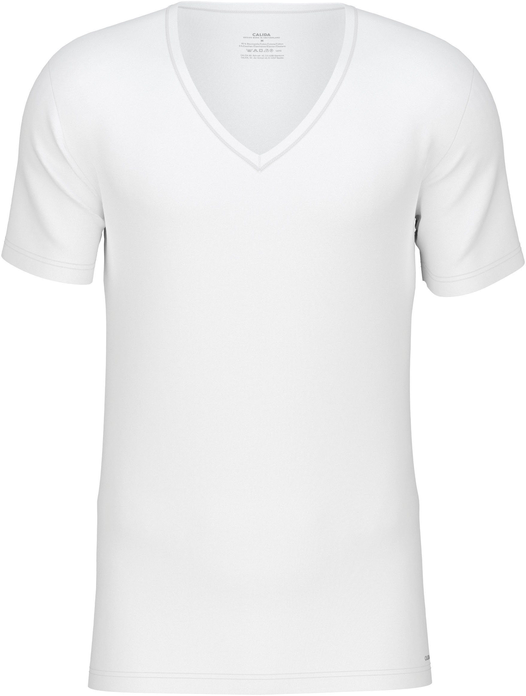 CALIDA T-shirt Cotton Code met v-halslijn en perfecte pasvorm