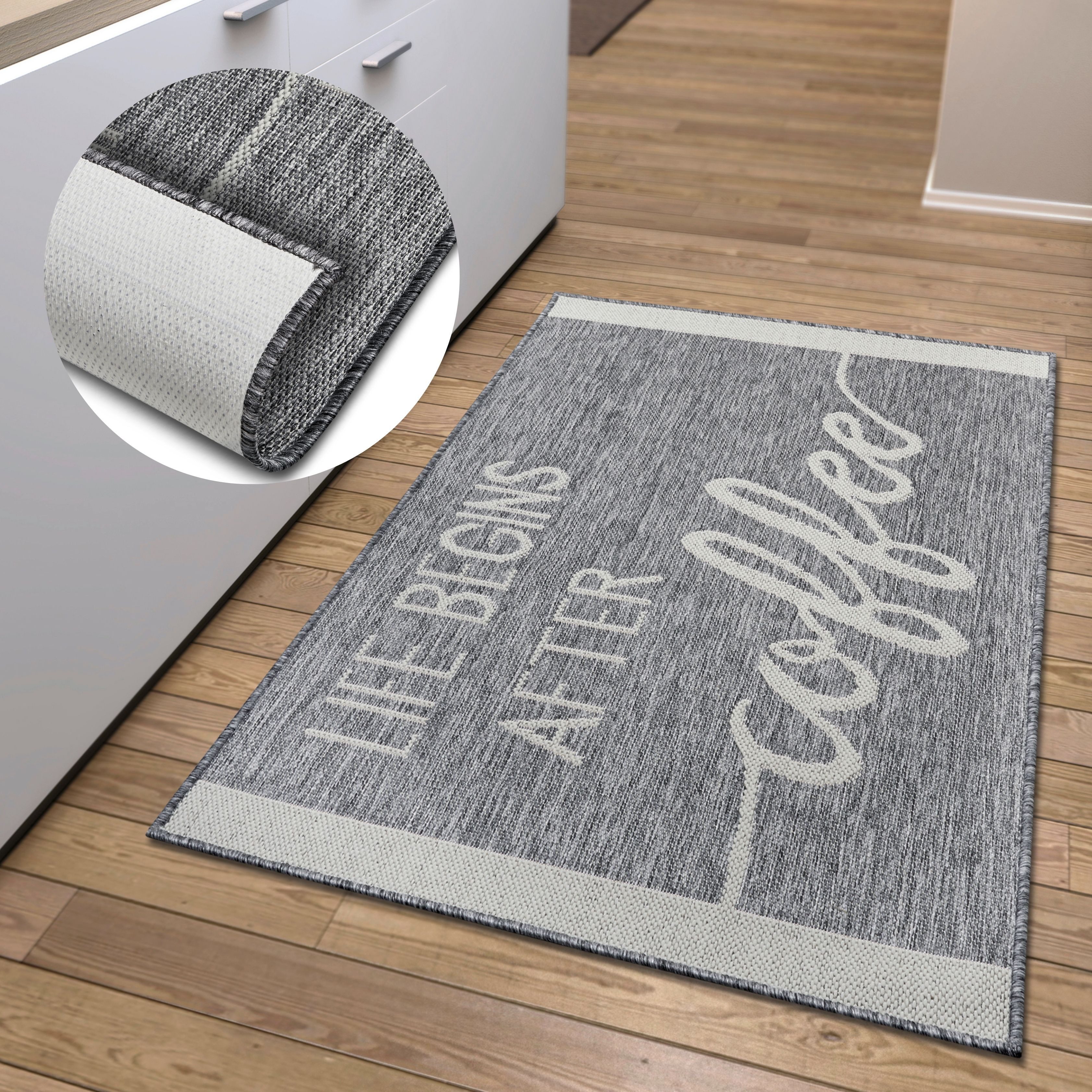 HANSE Home Keukenloper Life Begins After Coffee Loper, antislip, keukenkleed, keuken, vloerkleed, gemakkelijk in onderhoud laagpolige vloerkleden