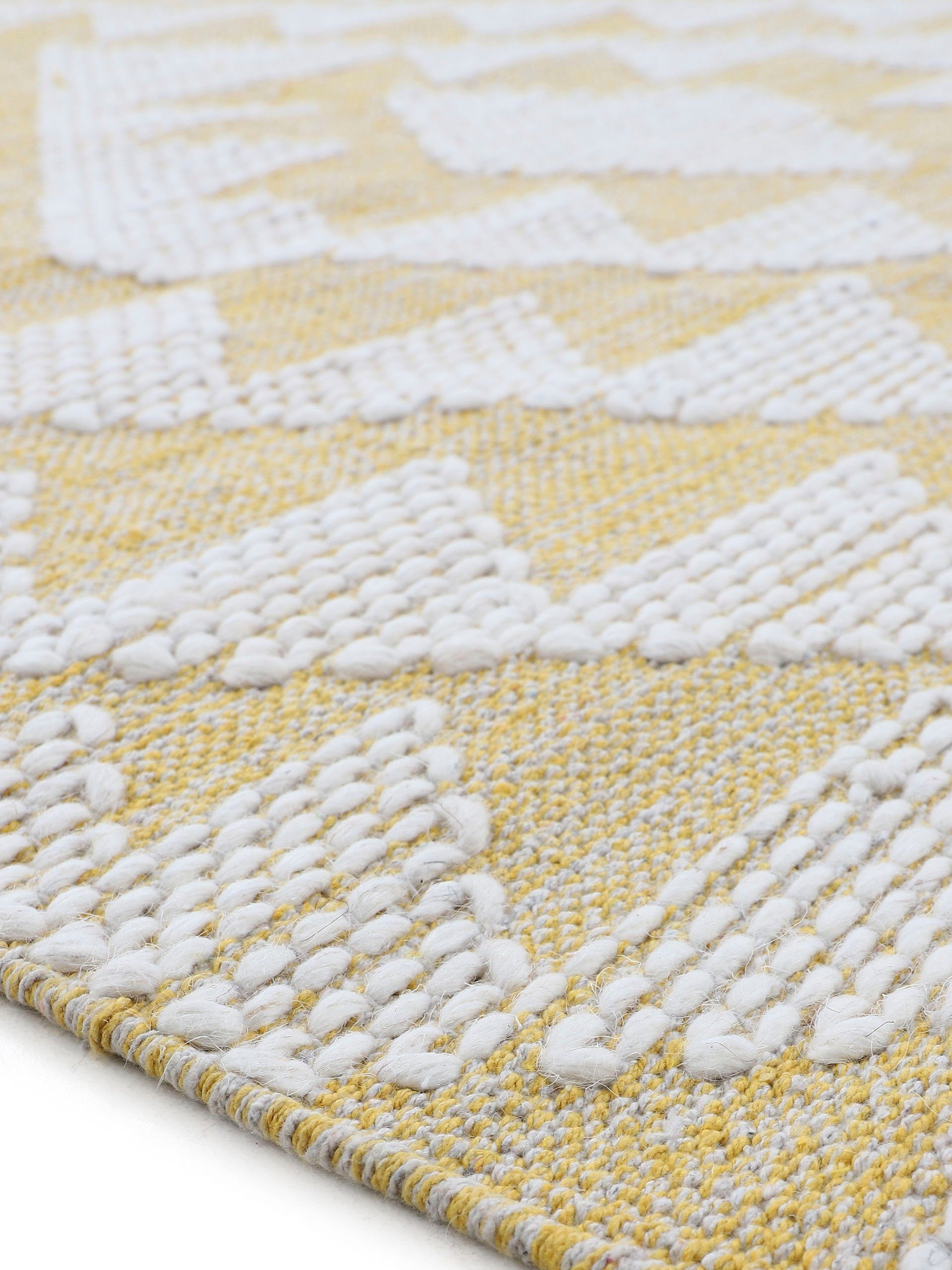 carpetfine Loper Kelim Durry Handgeweven, geometrisch, hoog-laag effect, handgeweven, 100% katoen