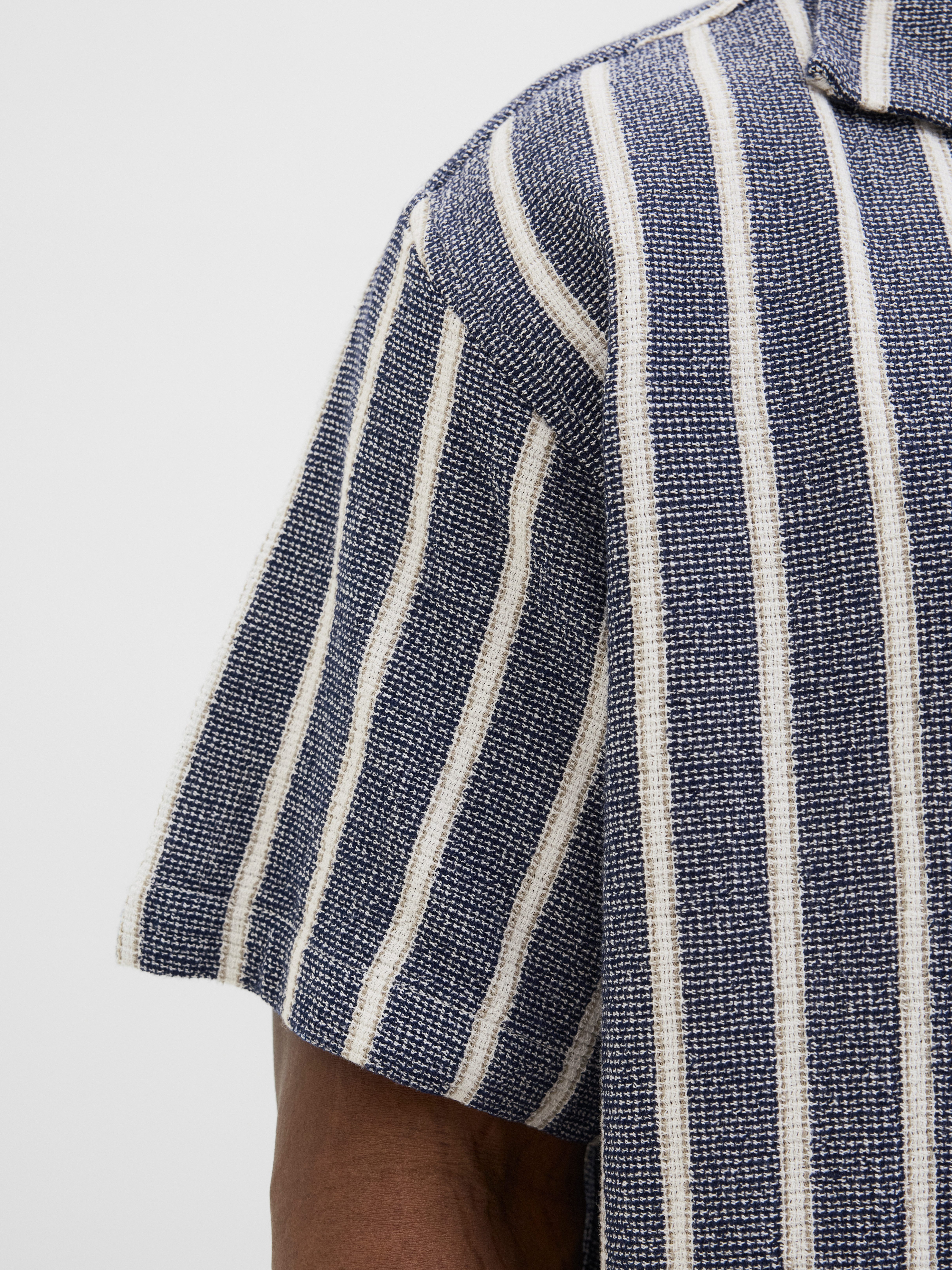Jack & Jones PlusSize Overhemd met korte mouwen JORCOBA STRIPE RESORT SHIRT SS SN PLS