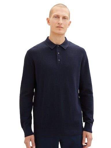 Tom Tailor Trui met polokraag met korte knoopsluiting aan de polokraag