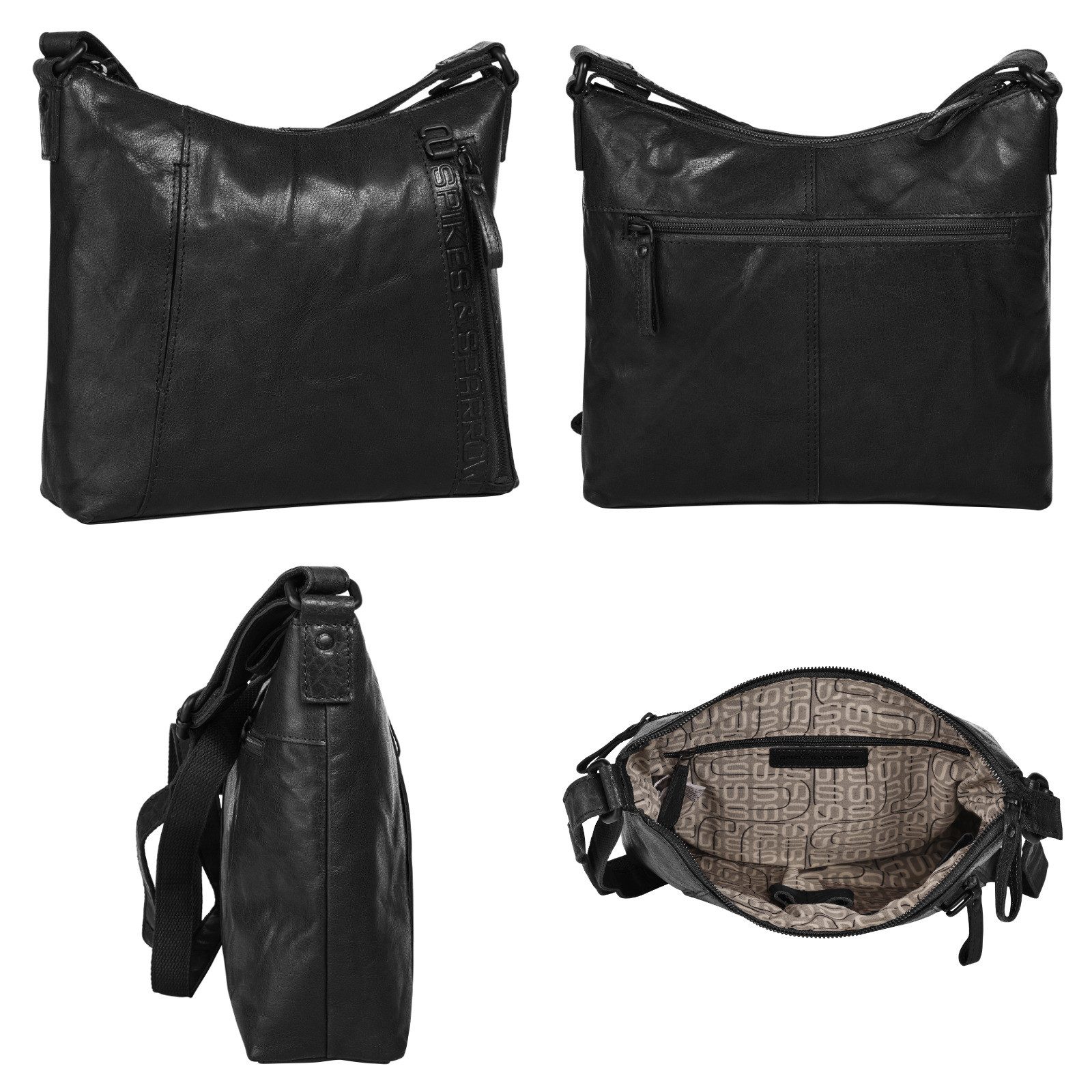 Spikes & Sparrow Schoudertas echt leder
