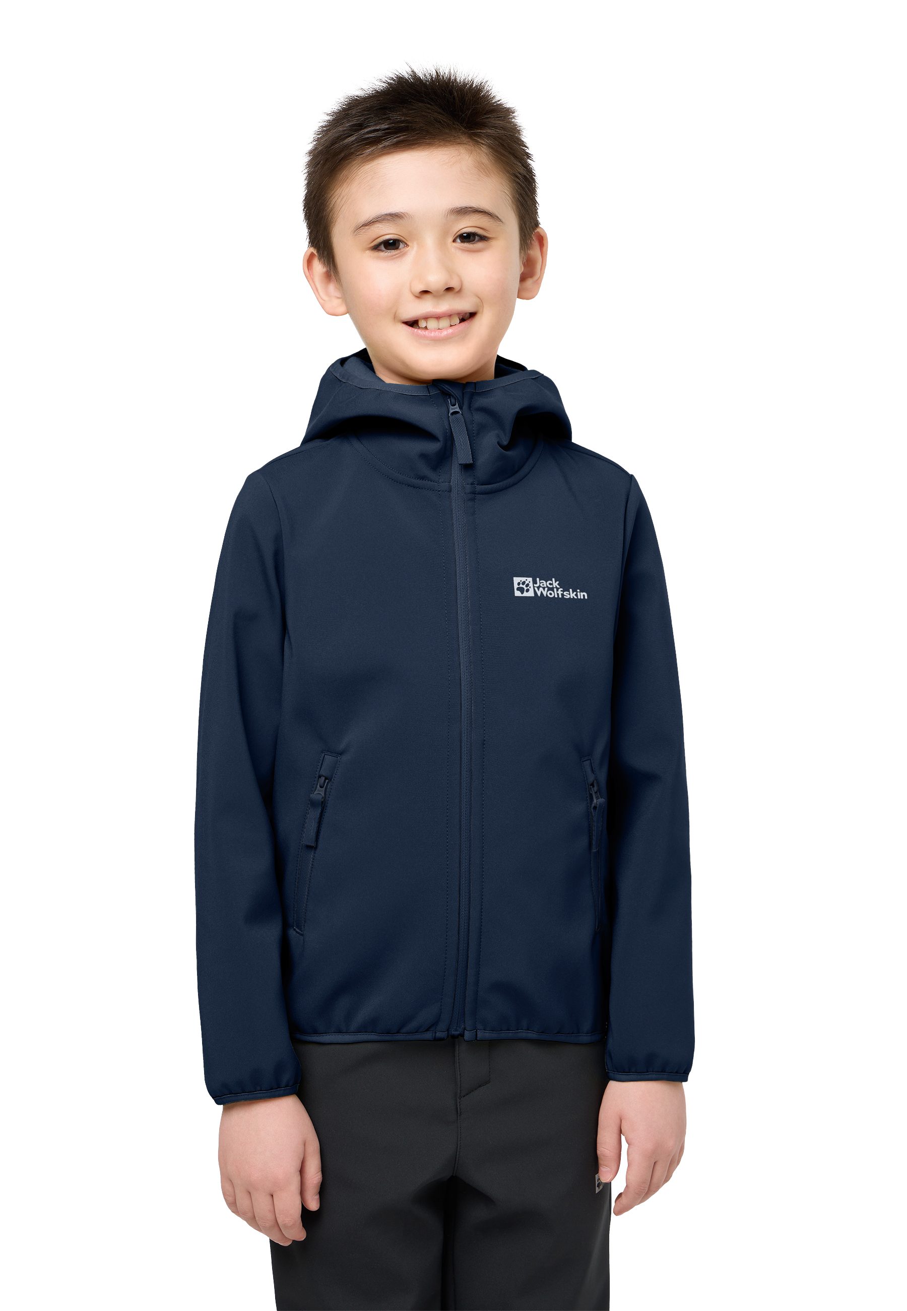 Jack Wolfskin Softshell-jack FOURWINDS JACKET voor kinderen kinderen softshell jassen maat 152 blauw