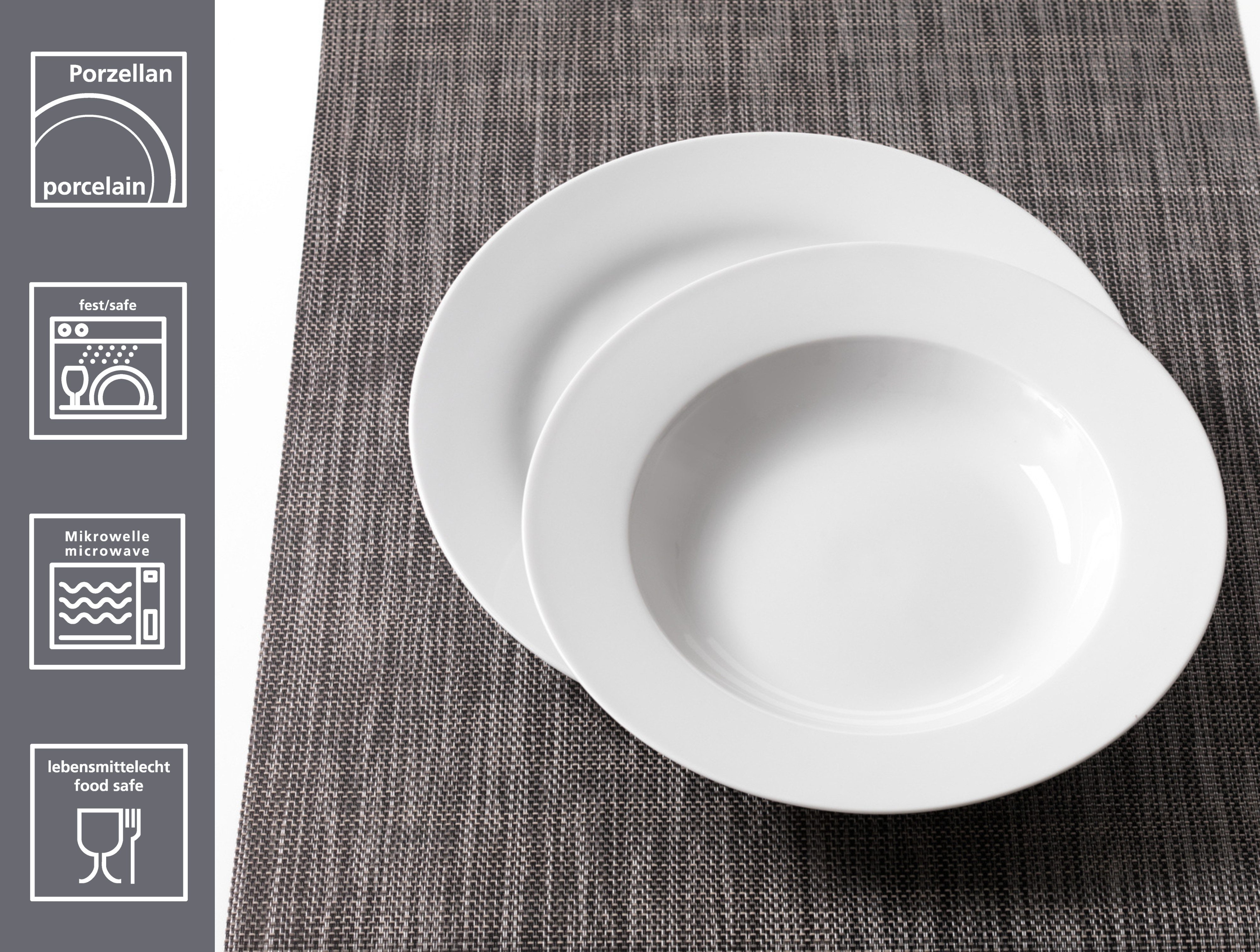 Ritzenhoff & Breker Combi-servies Bianco klassiek en eenvoudig, effen (set, 30-delig)