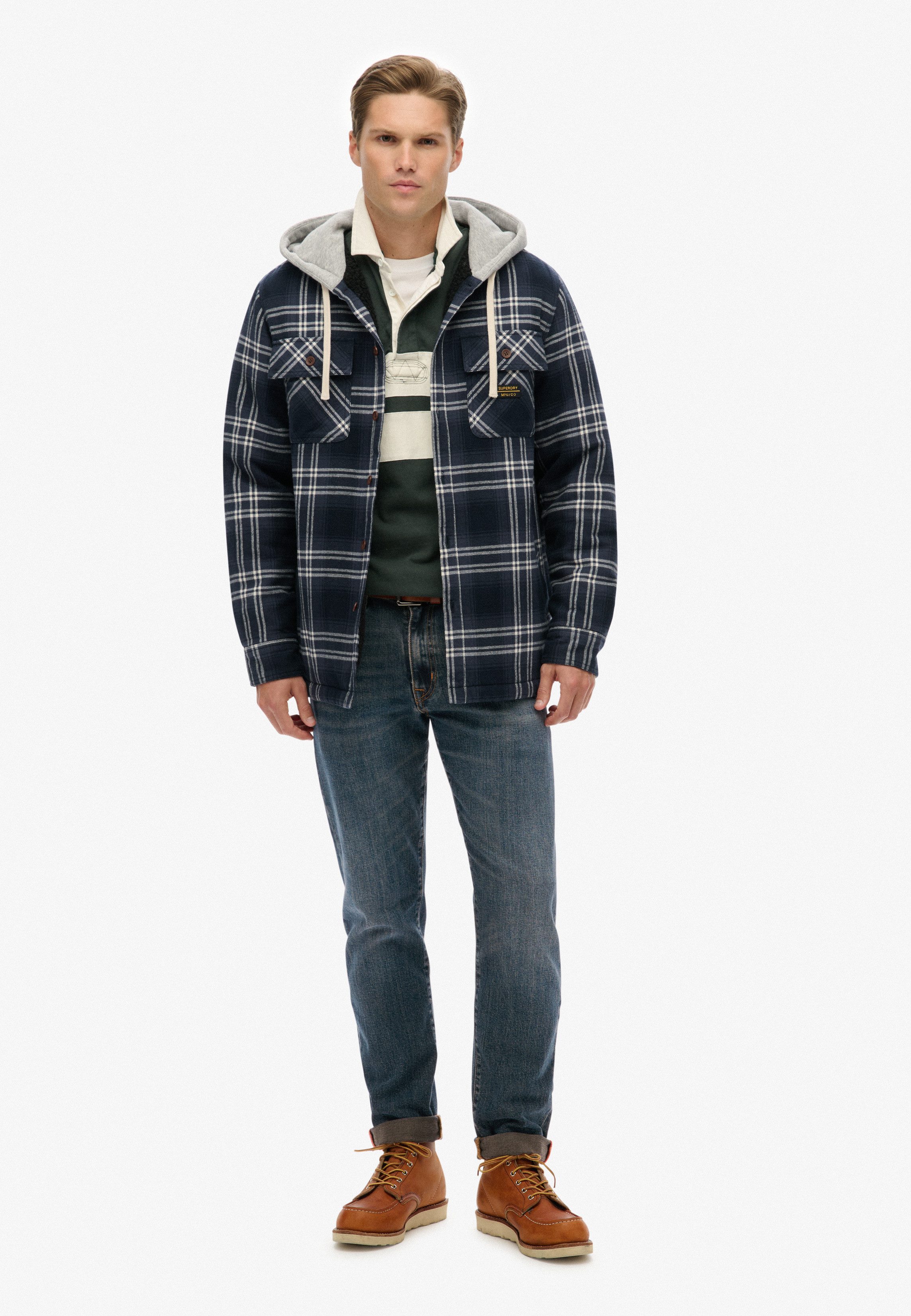 Superdry Overhemd met lange mouwen SURPLUS HOODED CHECK SHIRT