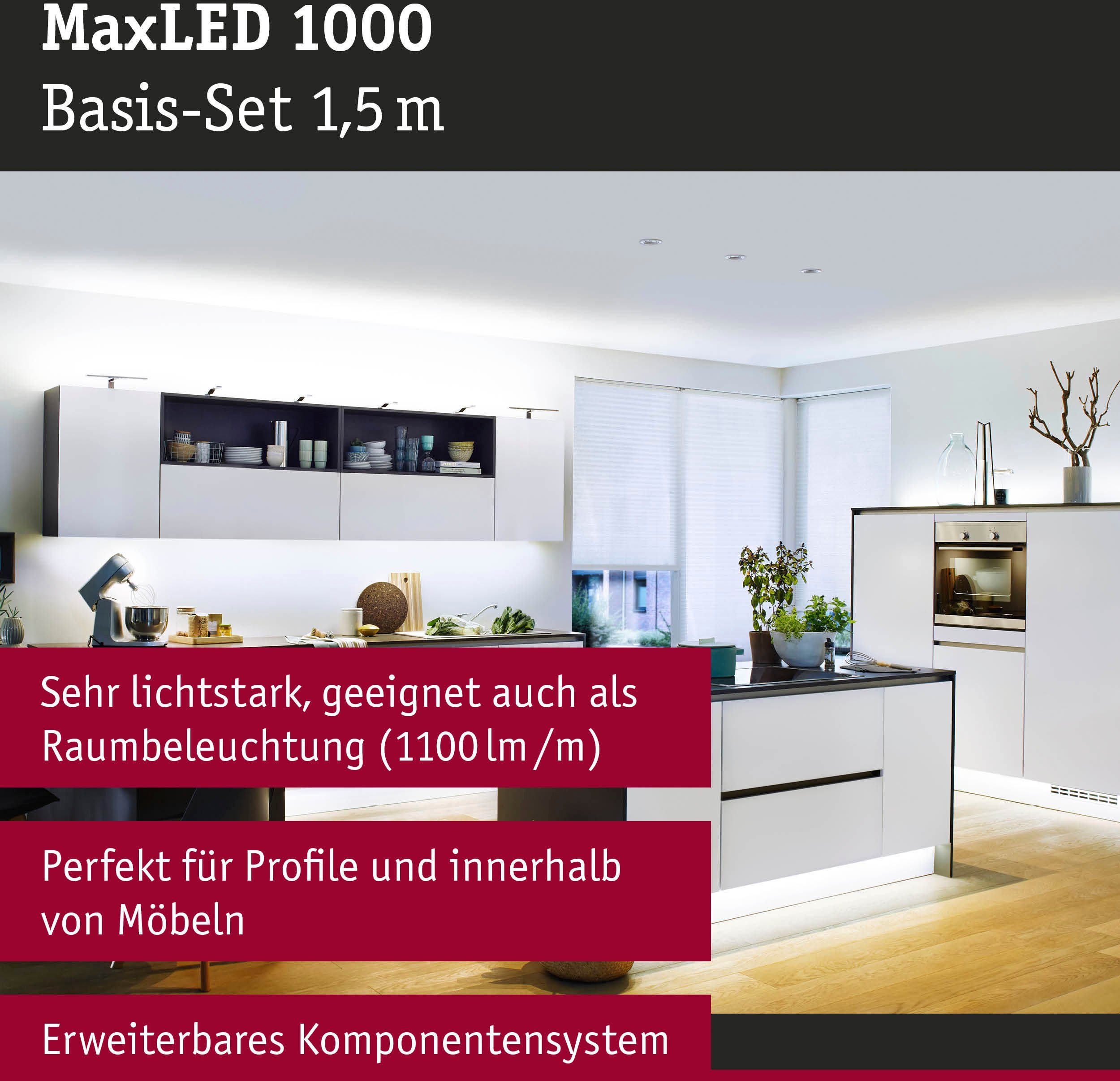 Paulmann Led-strepen MaxLED 1000 Basisset 1,5m Daglichtwit 18W 1100lm/m 6500K (1 stuk)