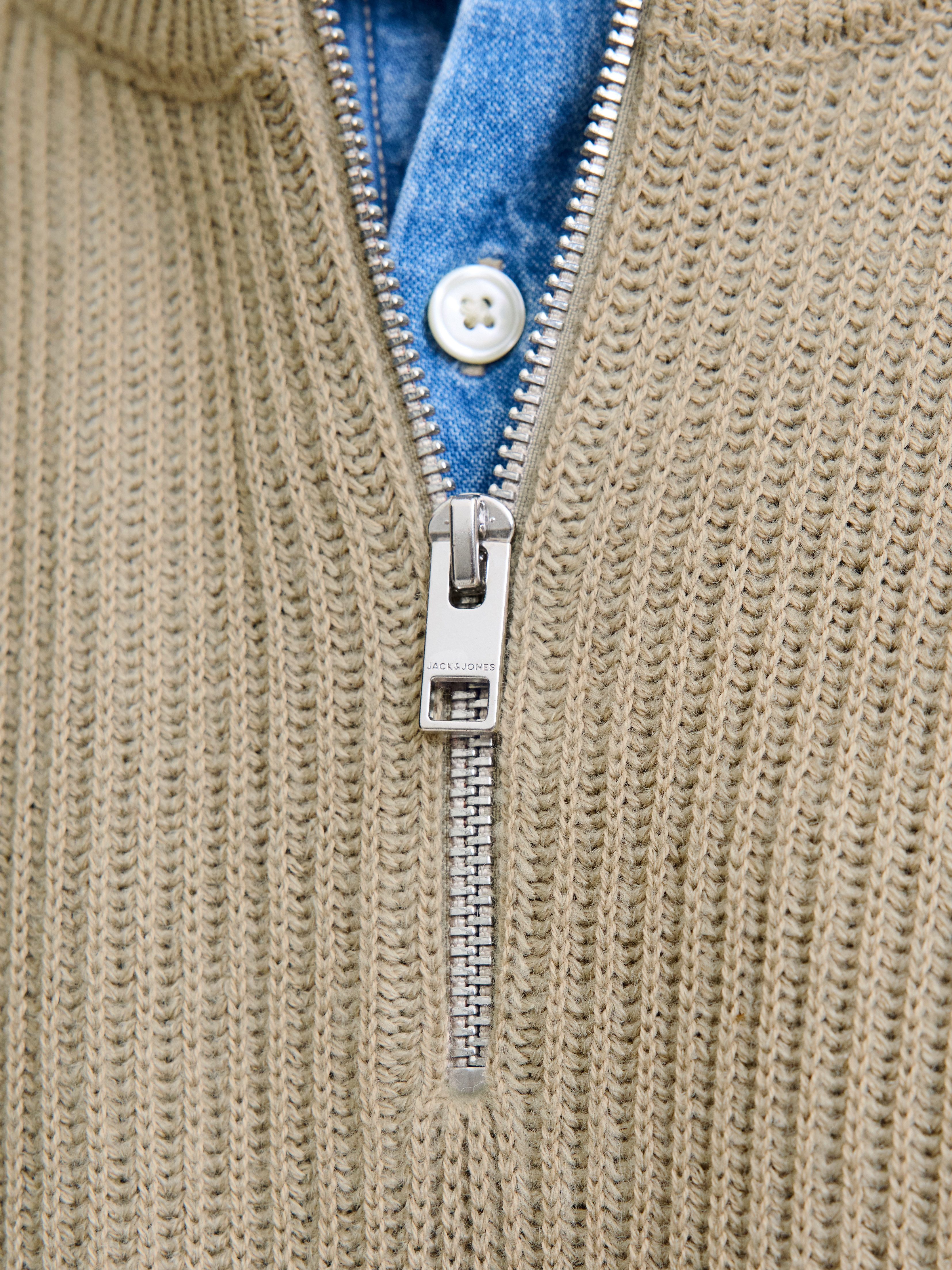 Jack & Jones Schipperstrui JJPANNEL KNIT HALF ZIP AW25