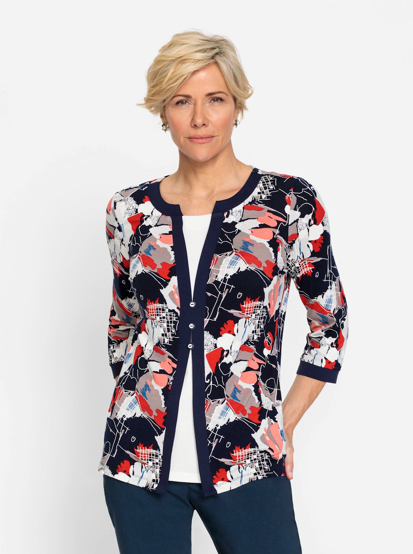 Classic 2-in-1-shirt Shirt (1-delig)