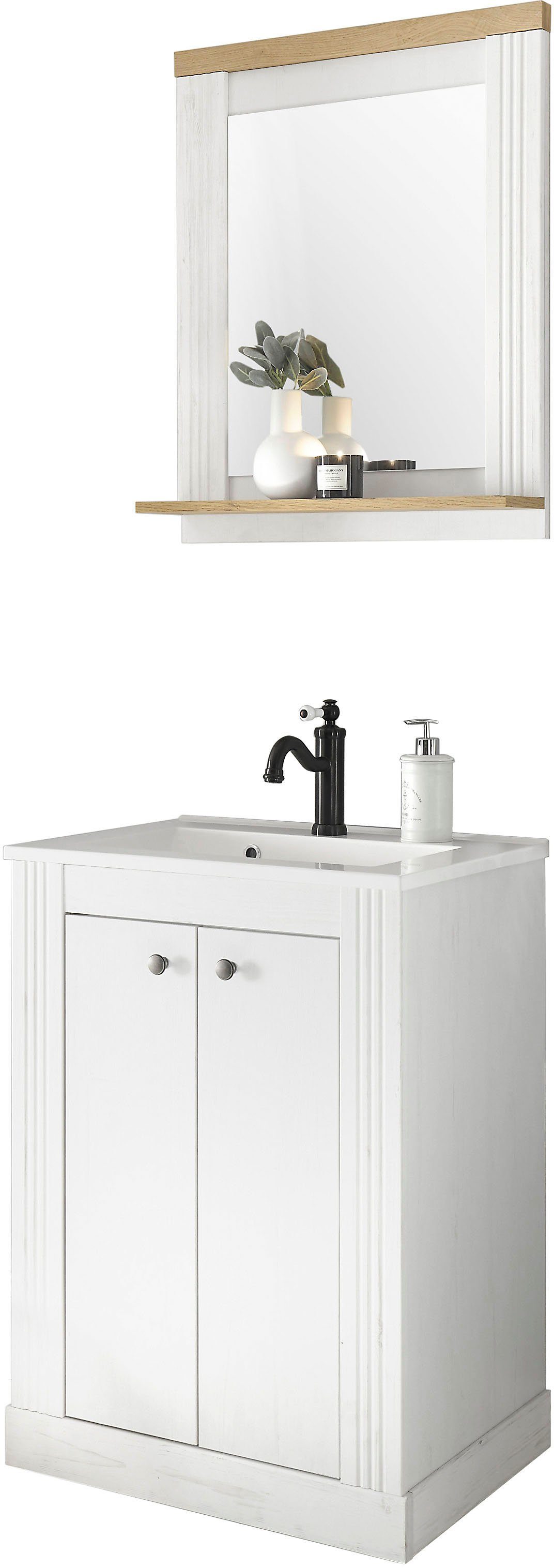 Home affaire Badkamerserie Westminster in romantische rustieke stijl, exclusief by otto (2-delig) badmeubelsets wit