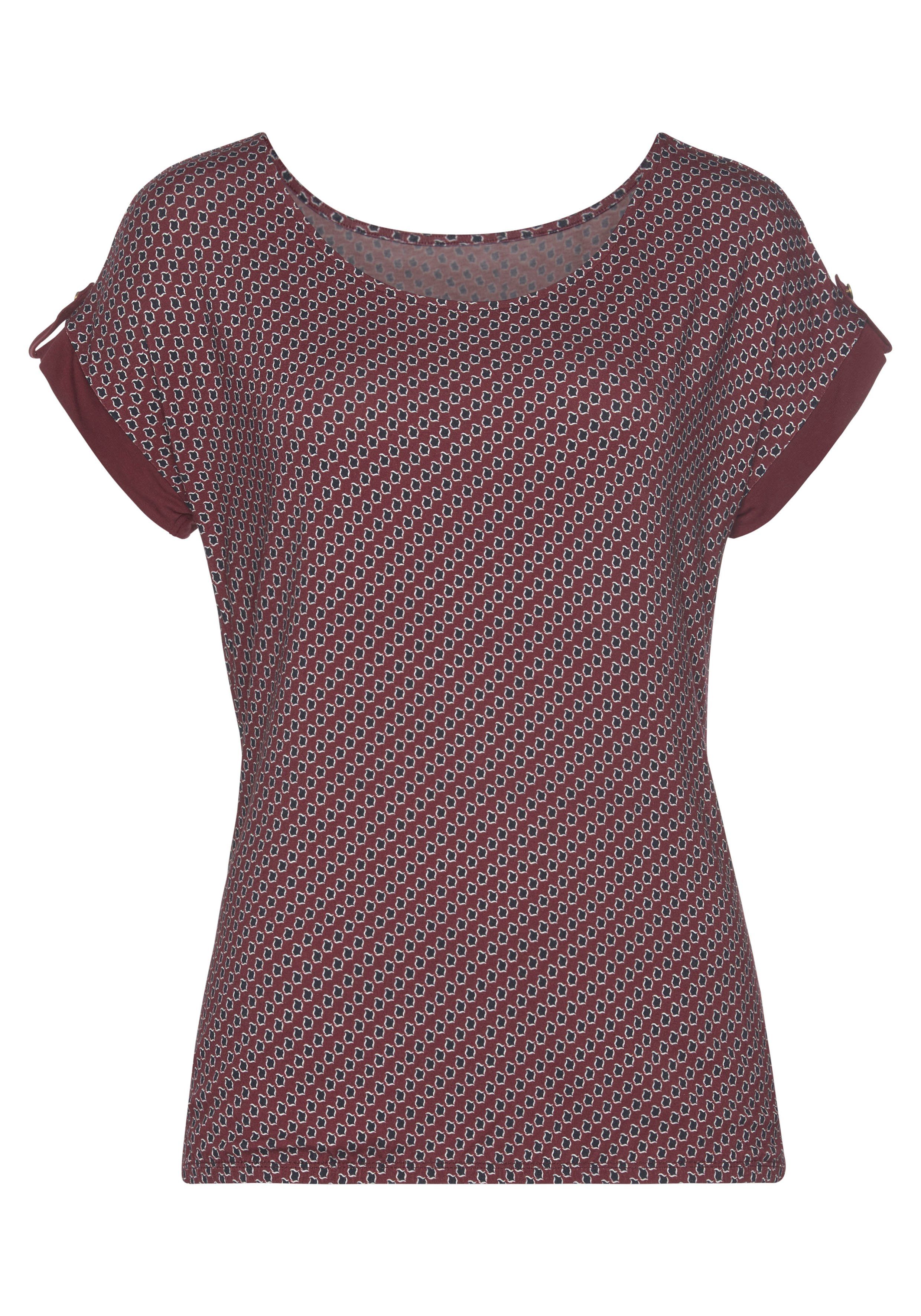 Vivance Shirt met korte mouwen Met decoratieve mouwzoom van zachte viscose-stretch (Set van 2)