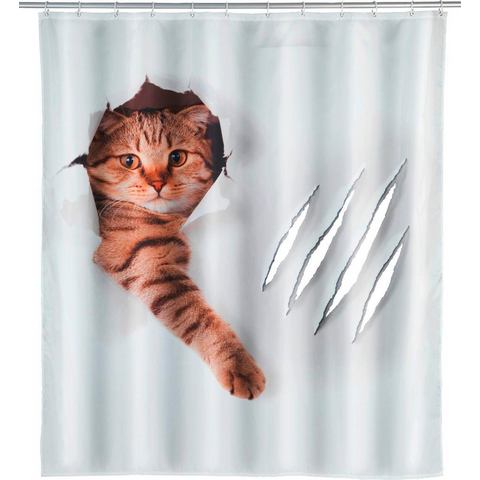 WENKO douchegordijn Cute Cat, Polyester, 180 x 200 cm, wasbaar