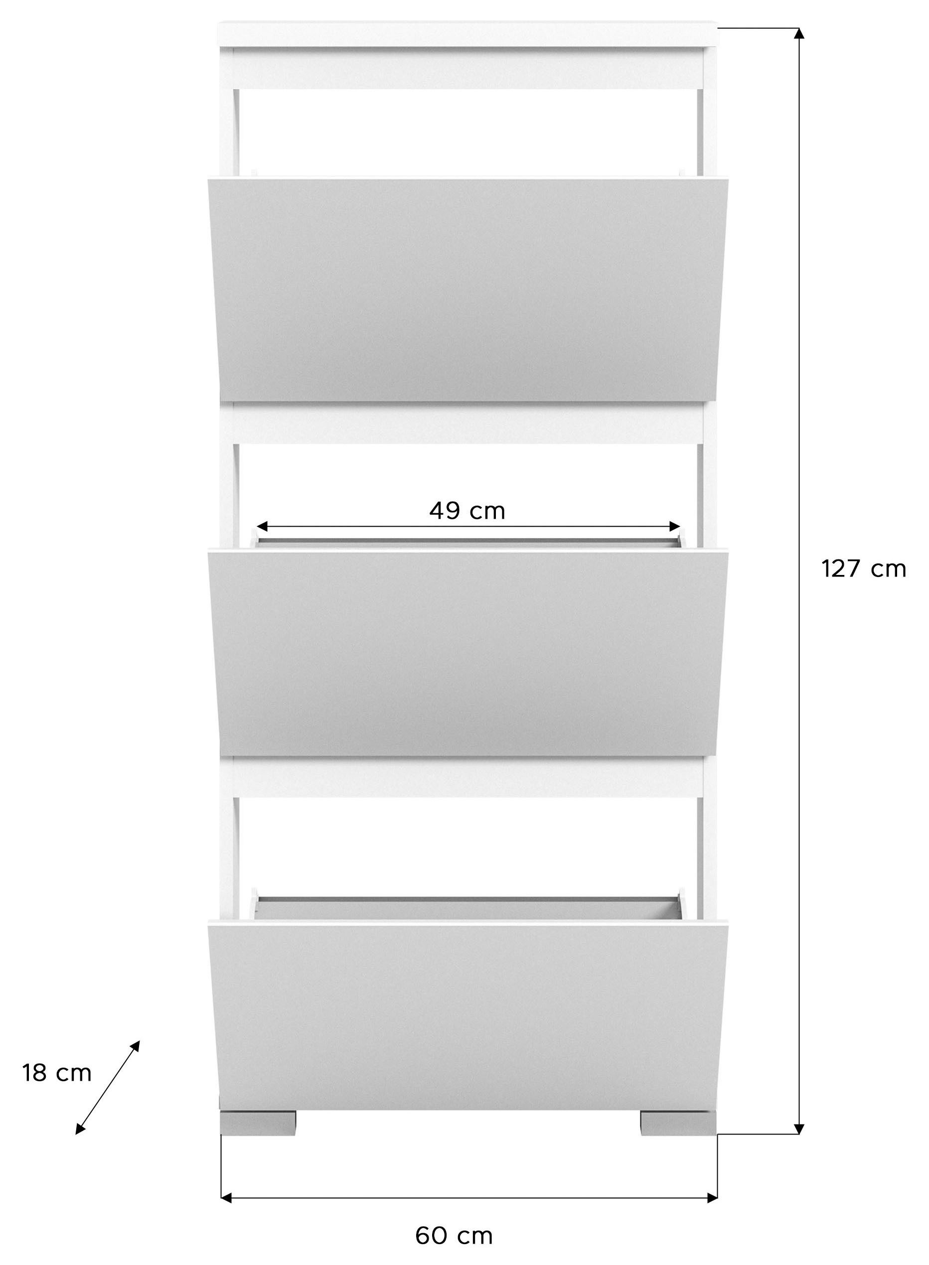 INOSIGN Schoenenkast Skoskap, Diepte 18 cm, 3 Deurtjes met schoenrol, plaats voor 9 paar schoenen