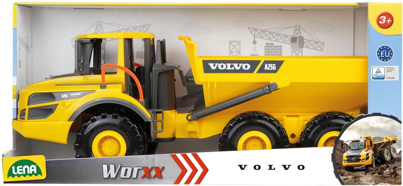 Lena® Speelgoed-kiepwagen WORXX, knikgestuurde kipper Volvo A25G
