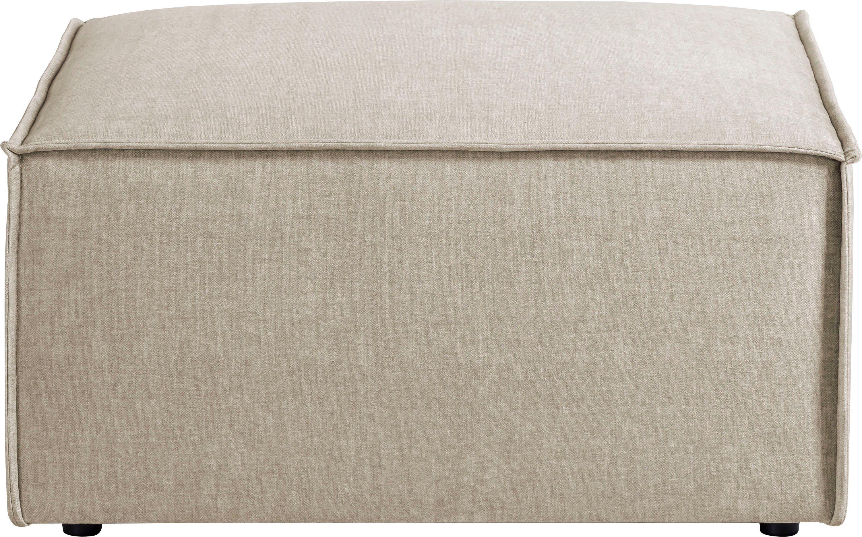 Home affaire Hocker Sherwood Vierkante poef/voetenbank, ideale als aanvulling op de "SHERWOOD" love seat