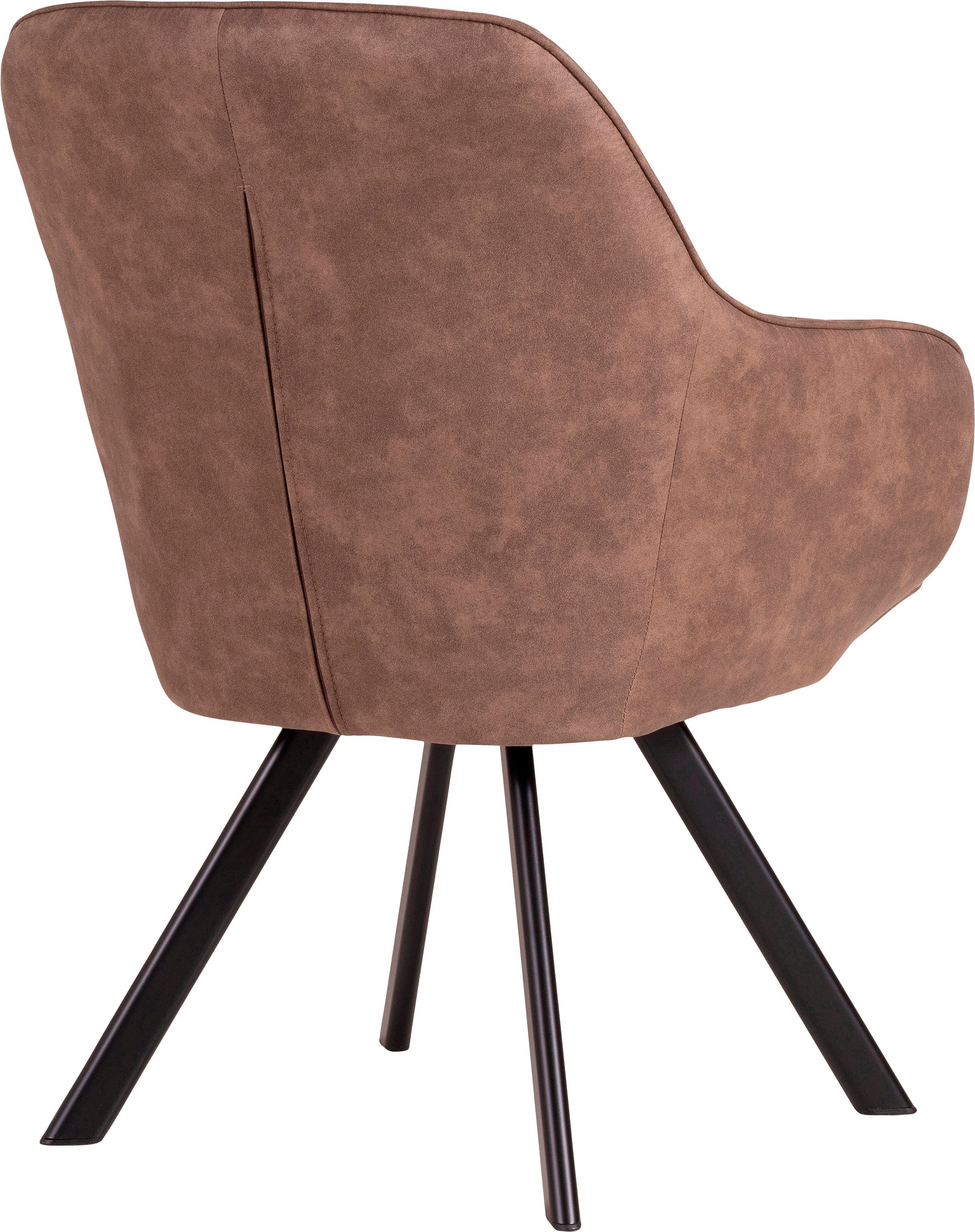 Homexperts Eetkamerstoel Carlo Draaistoel, corduroy of kunstlederen bekleding (set, 2 stuks)