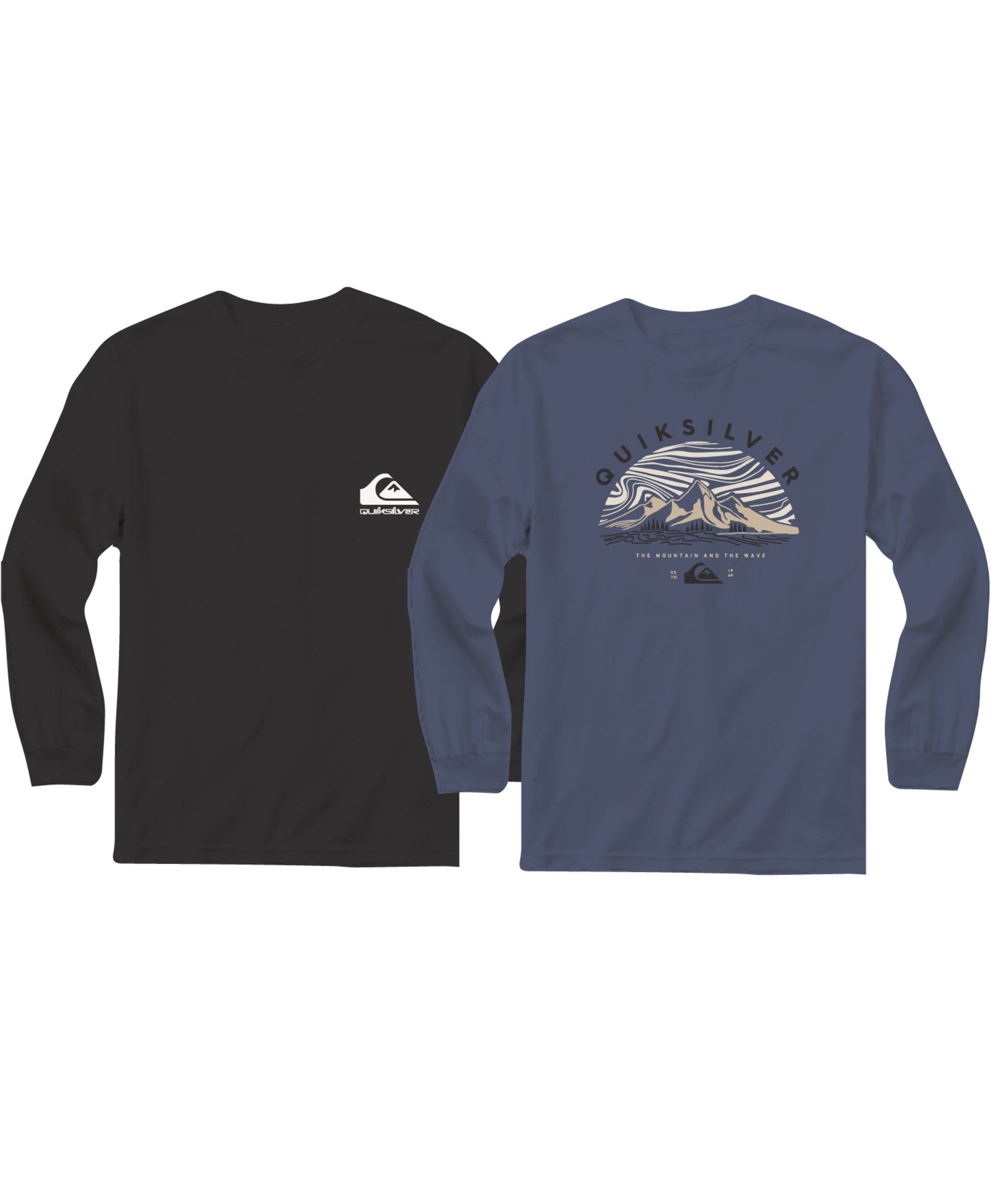 Quiksilver Shirt met lange mouwen MTWAVE DUNESCAPE LS PACK YOUTH (2-delig) jongens shirts met lange mouwen maat 14 (158/164) zwart