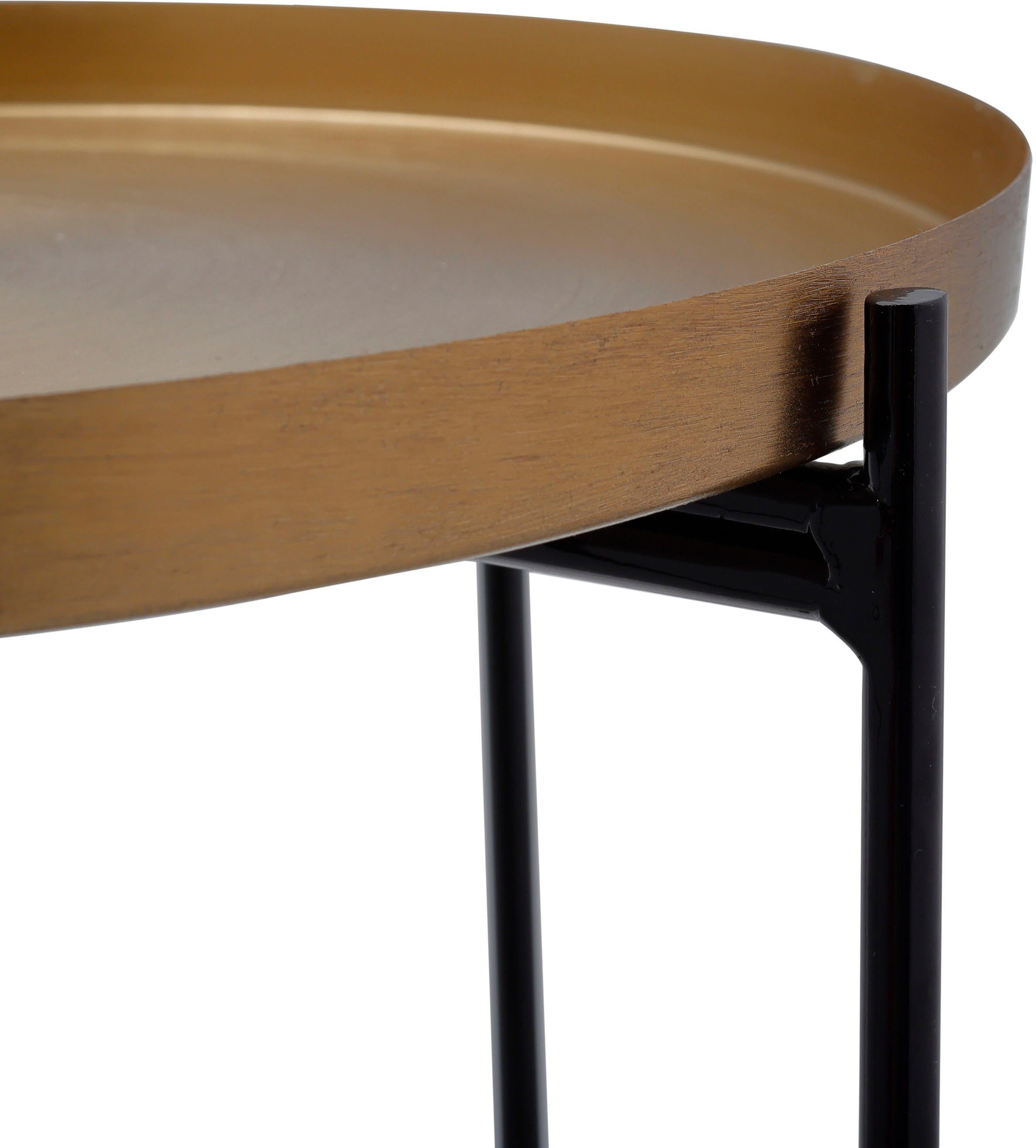Kayoom Bijzettafel Louisa 125, bijzettafel van metaal en marmer, aantrekkelijk ontwerp Decoratief, edele marmeren plaat en metalen dienblad, stijlvol ontwerp (1 stuk)