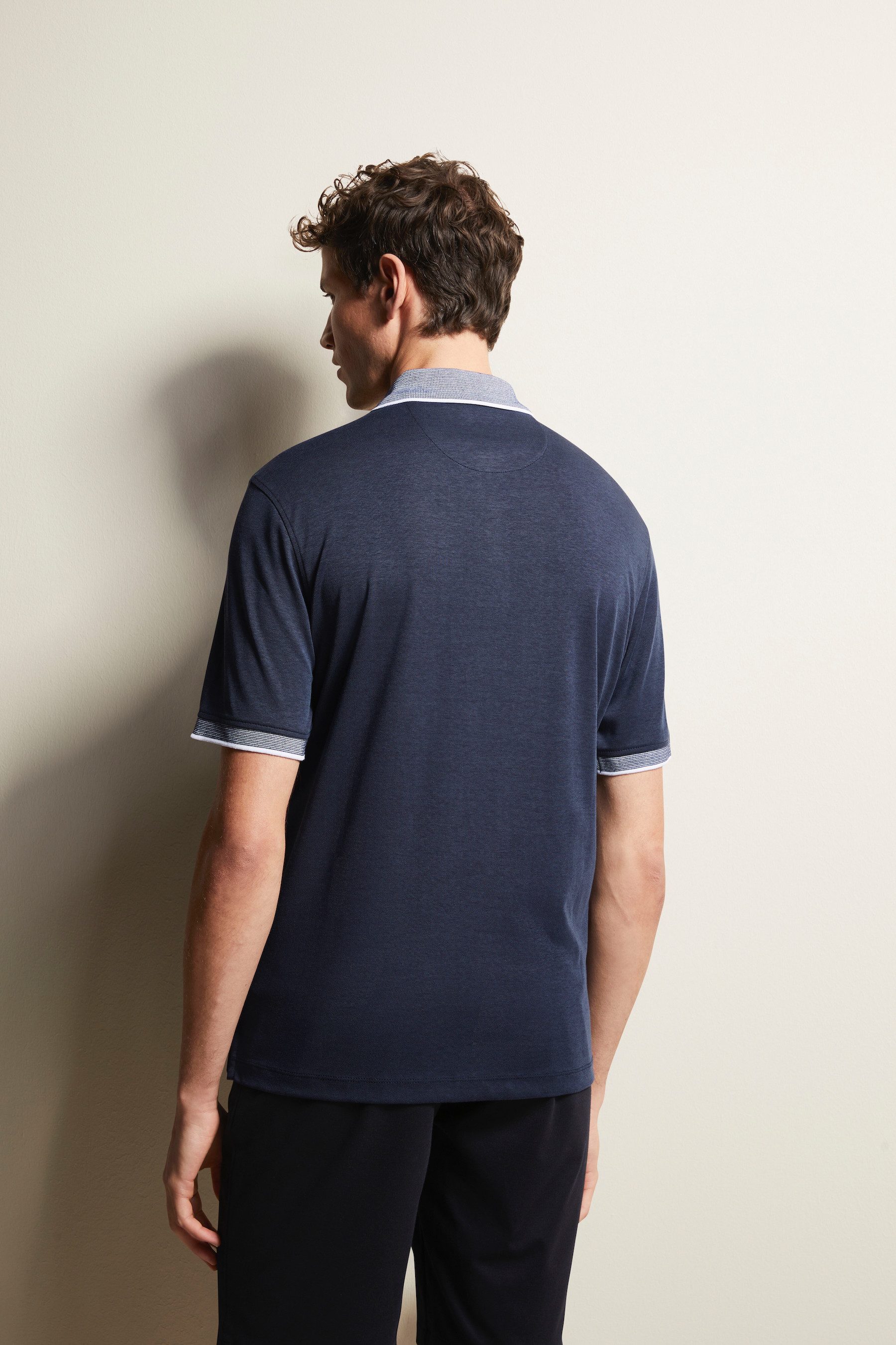 Bugatti Poloshirt met contraststrepen
