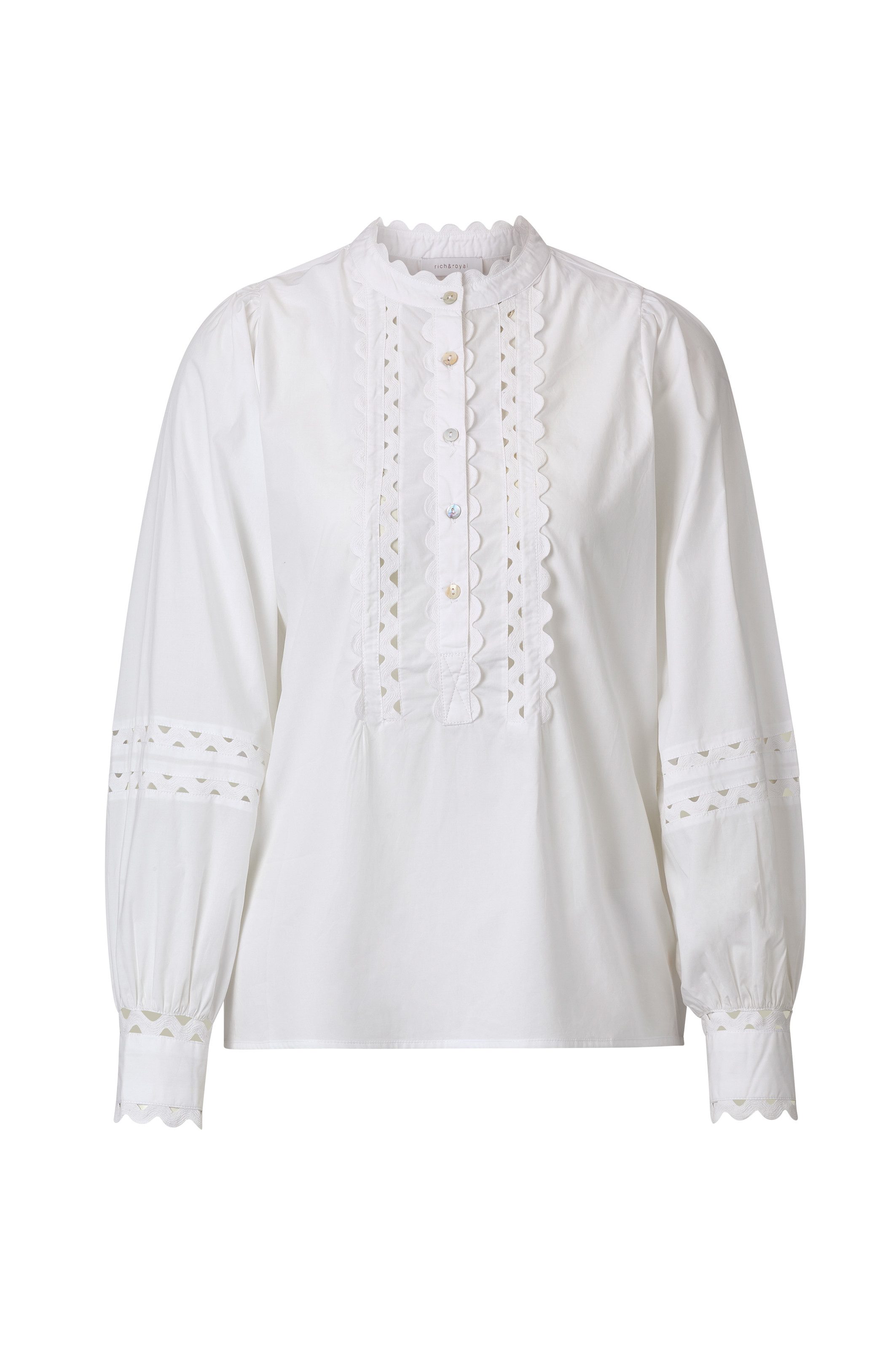 Rich & Royal Blouse zonder sluiting Met verkorte knoopsluiting