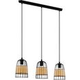 eglo hanglamp anwick zwart - l88 x h110 x b18 cm - excl. 3x e27 (elk max. 40 w) - plafondlamp - vintage - retro - hout gevlochten - design - lamp - hanglamp - hanglamp - eettafellamp - eettafel zwart