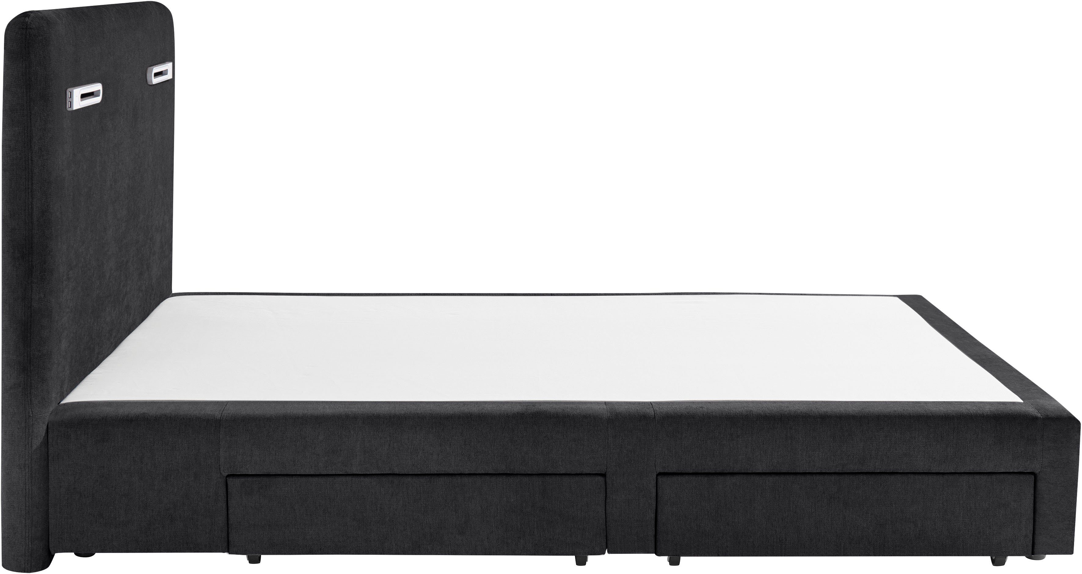 INOSIGN Boxspring Luan Laden, ledverlichting en topmatras, in breedte 120 cm en 180 cm