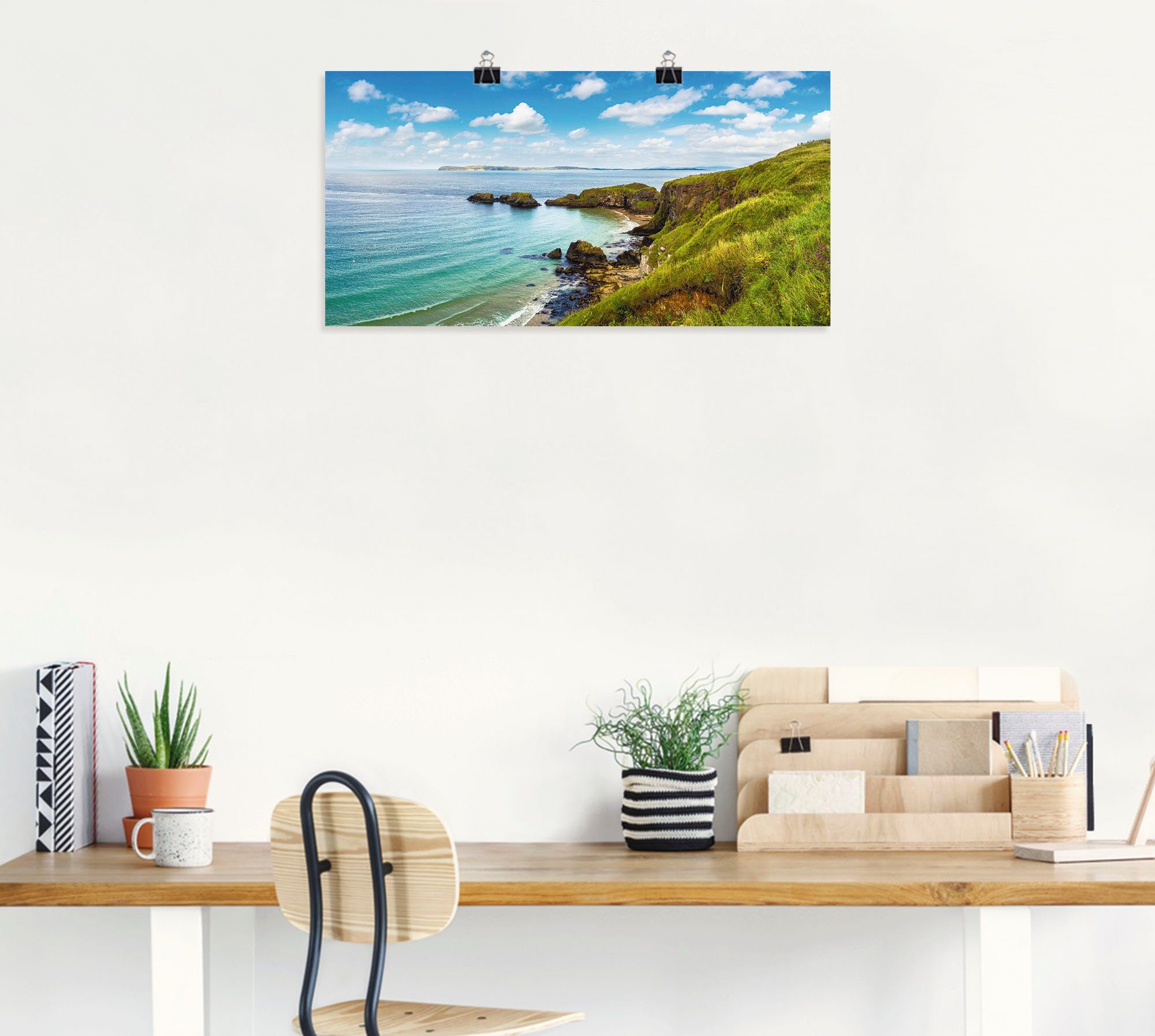 Artland Artprint Kustpad in Carrick-a-Rede als artprint op linnen, poster in verschillende formaten maten
