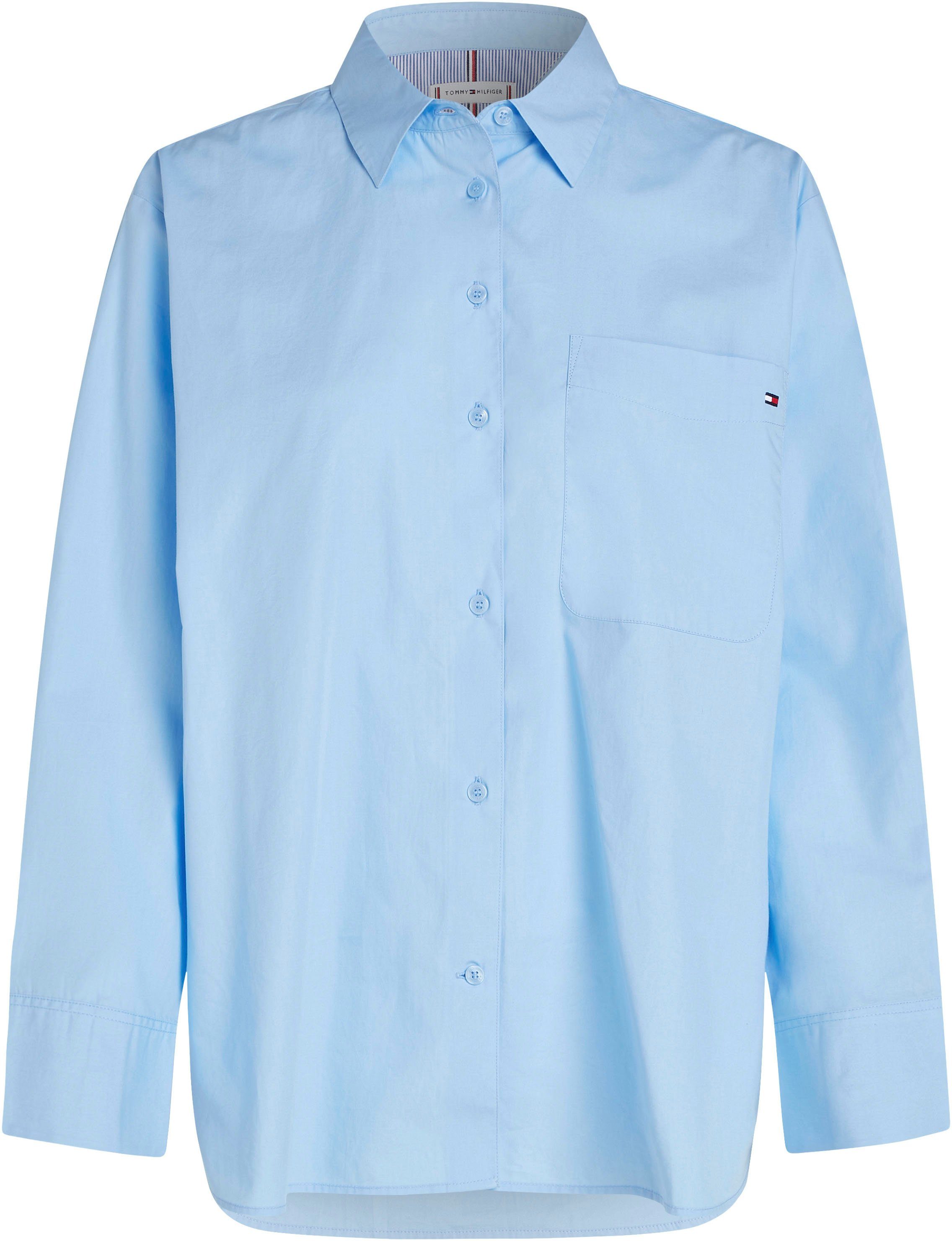 Tommy Hilfiger Overhemdblouse SOLID COTTON EASY FIT SHIRT