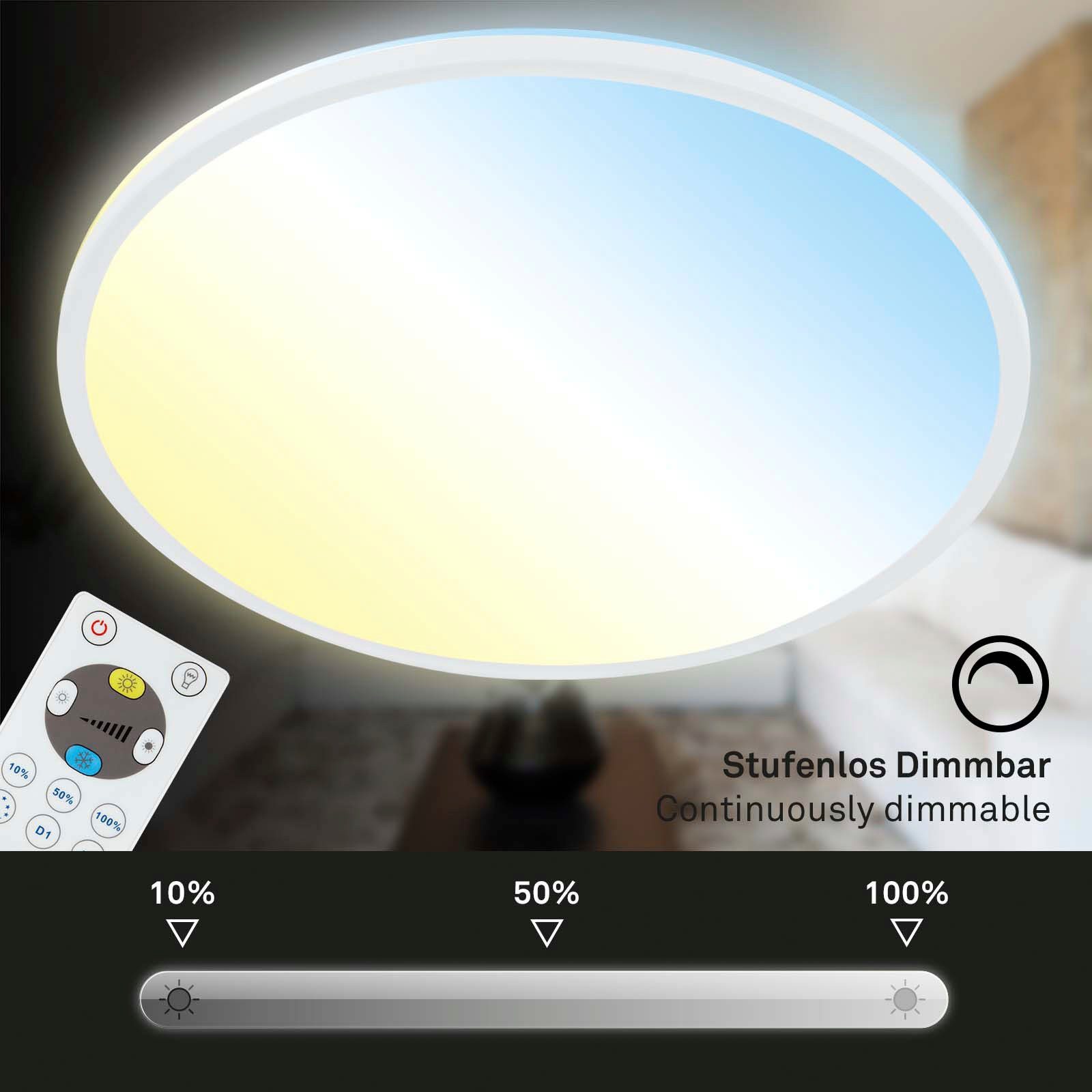 Briloner Leuchten Led-paneel 7080016 SLIM Plafondlamp, 42x2,9 cm, wit, 22W, woonkamer, slaapkamer, keuken