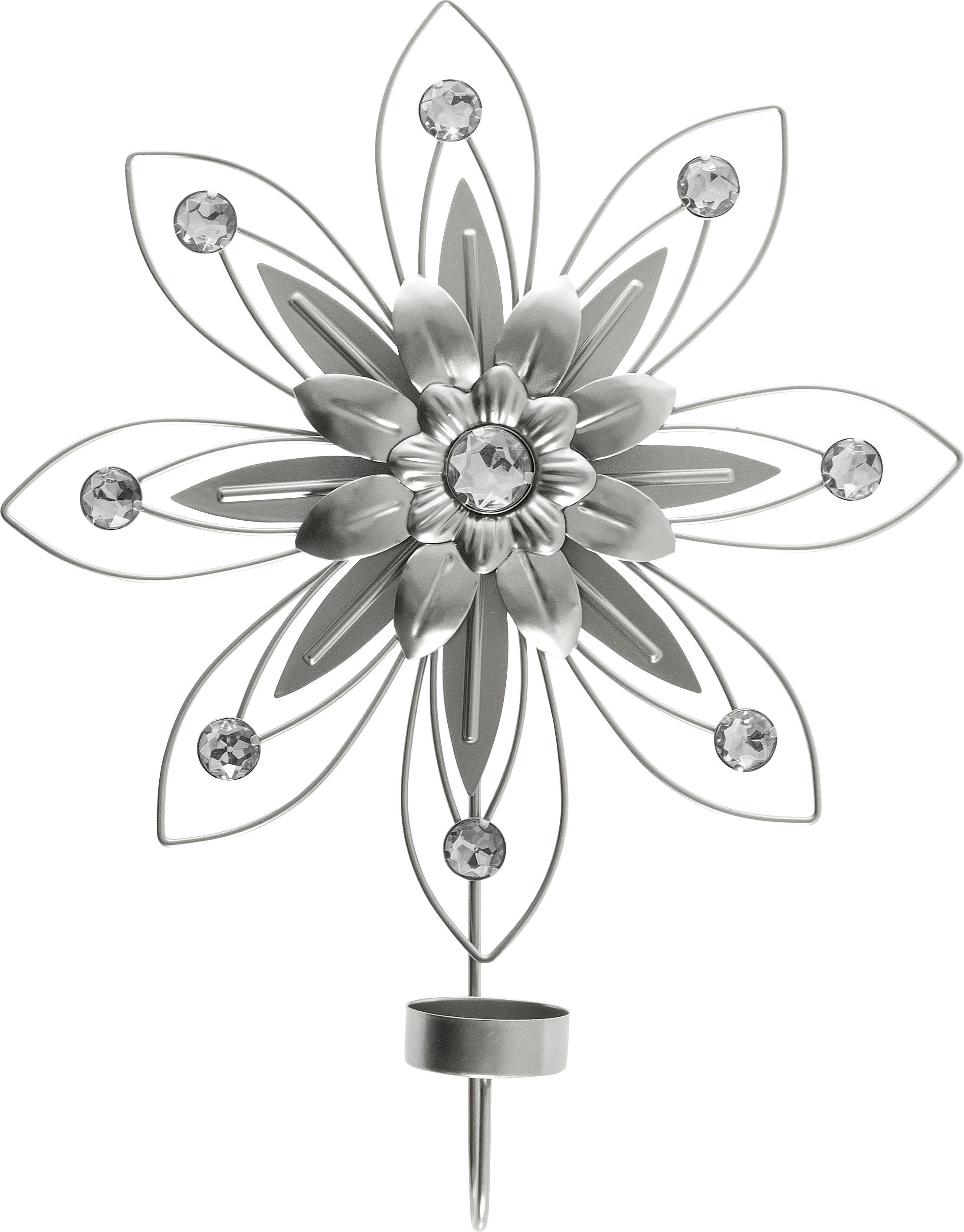 Myflair Möbel & Accessoires Wandkandelaar Billala, zilverkleurig modern, landhuis, shabby chic, zilverkleur (set, 4-delig)