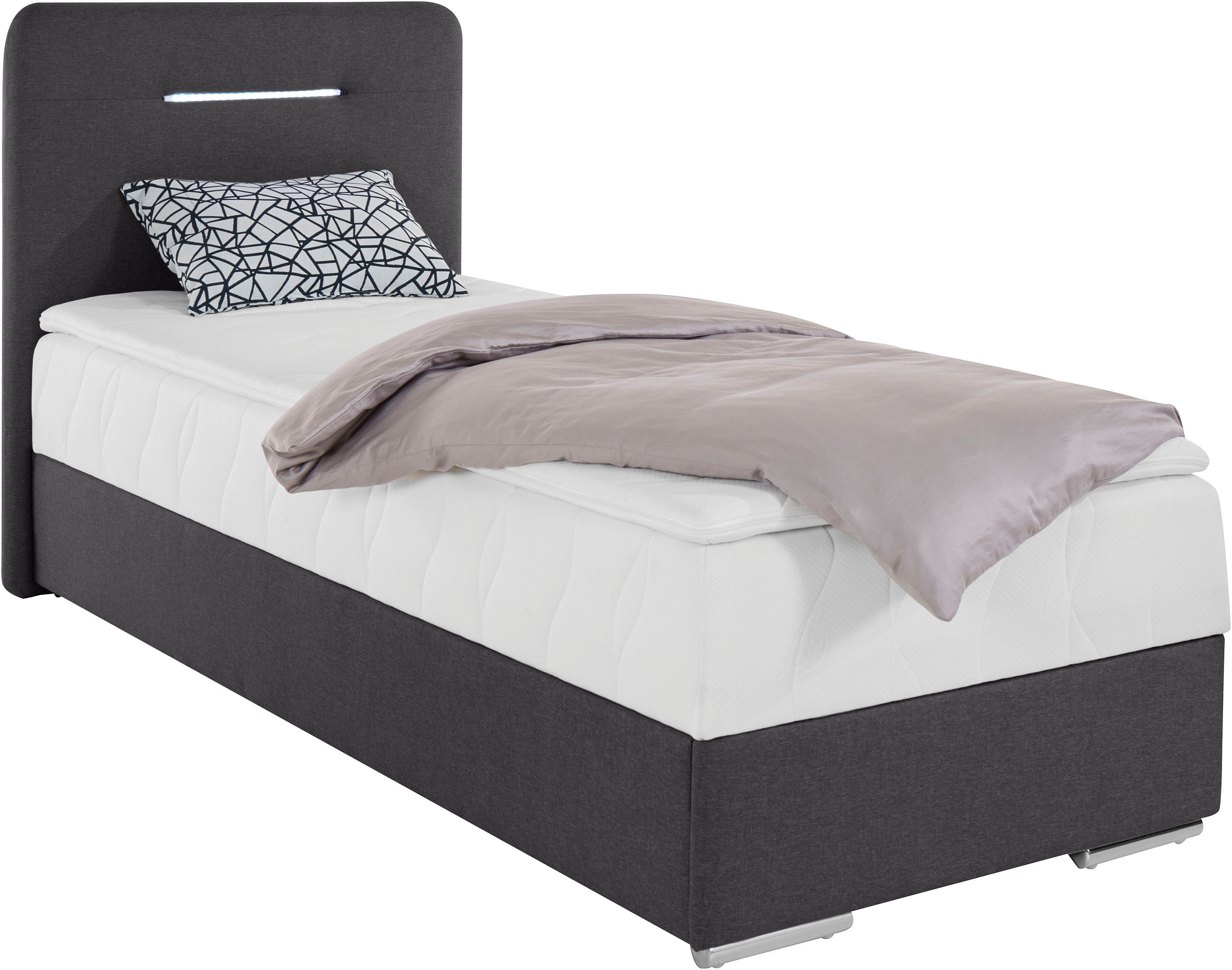 COTTA Boxspring Lighstar inclusief ledverlichting, topmatras, bedkist en sierkussen
