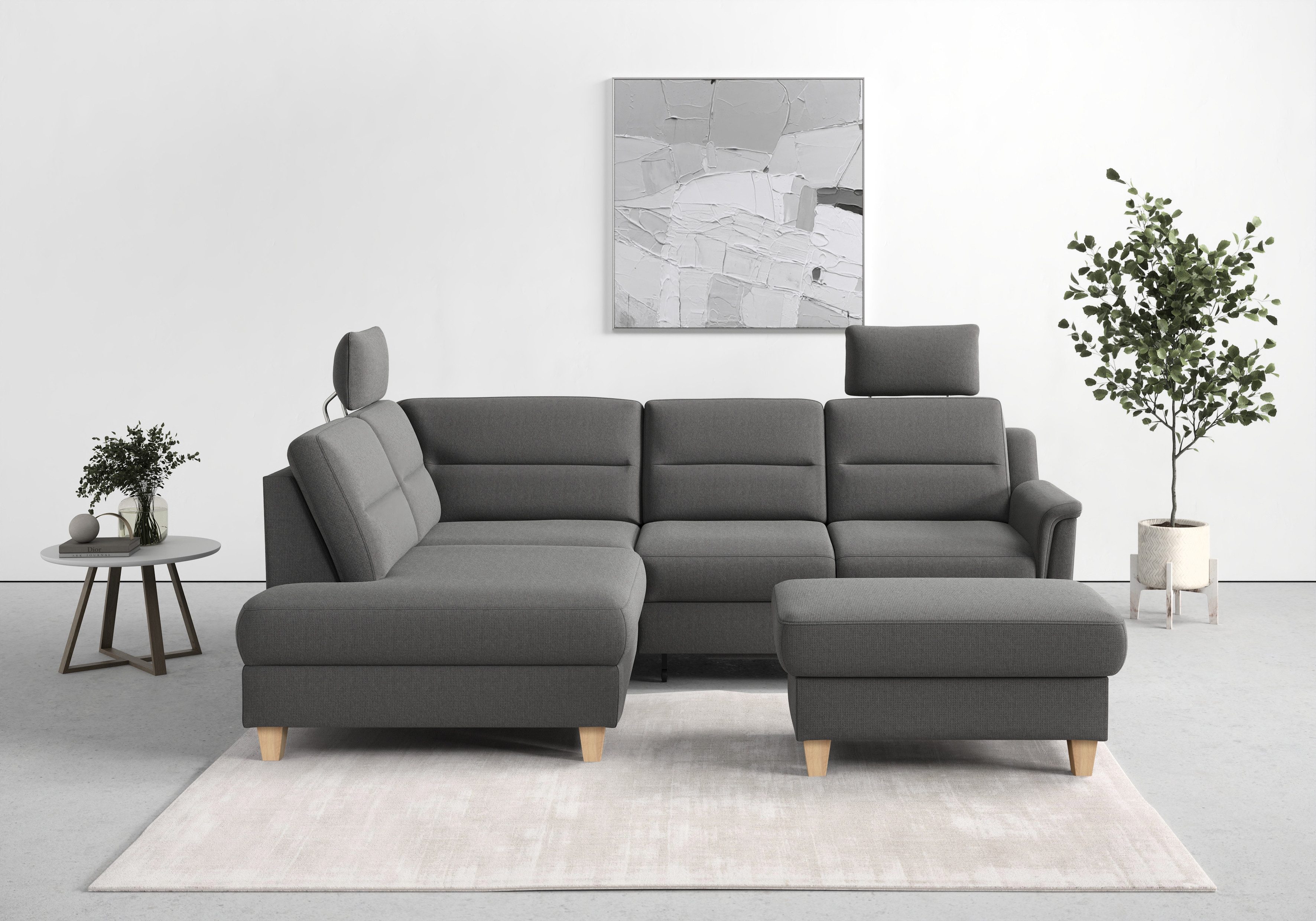 sit&more Hoekbank Farö L-vorm met binnenvering, naar keuze met slaapfunctie en bedkist , hoekbanken, Met slaapfunctie, met bedkist, mit